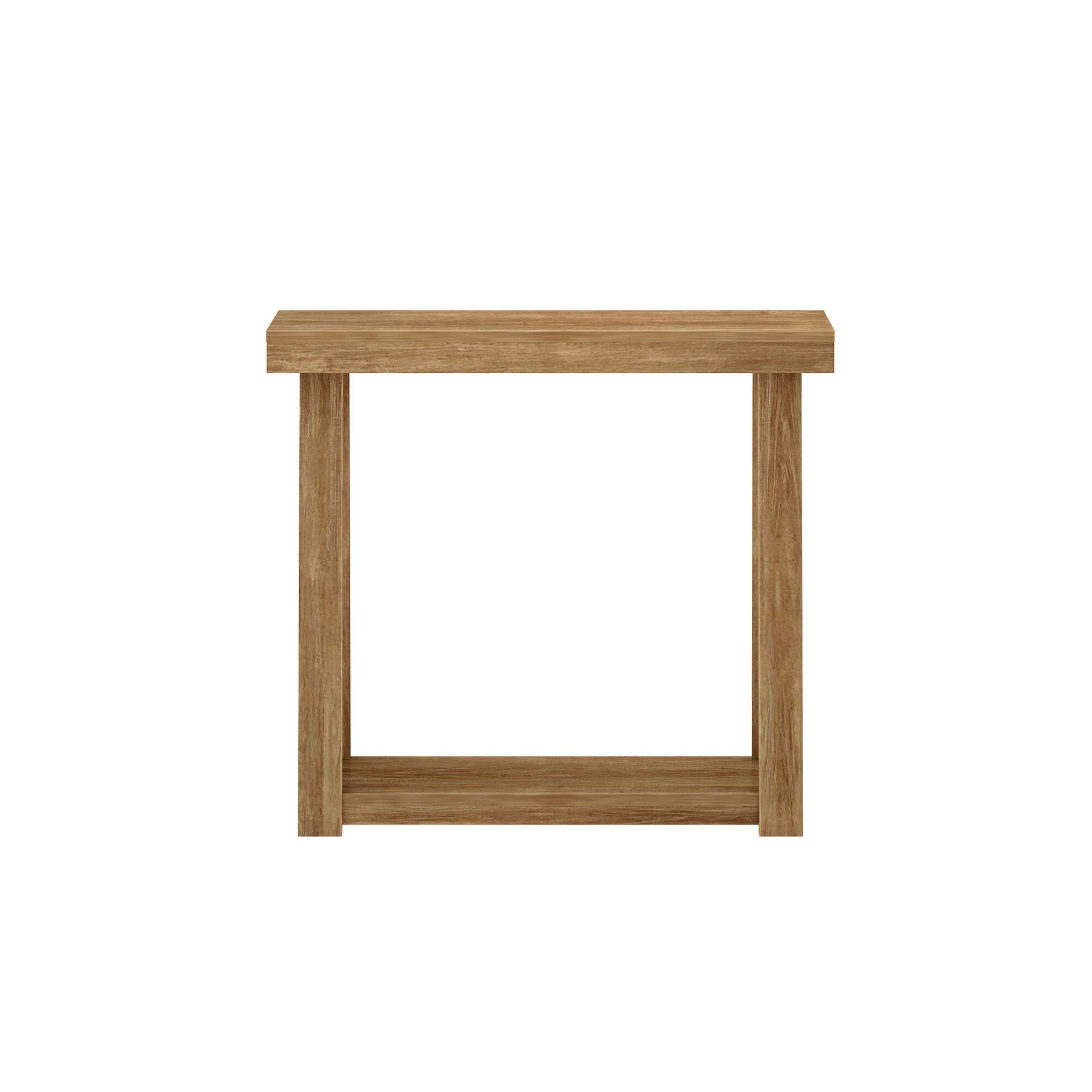 Alt View 3. Plank+Beam - Classic Console Table with Shelf - 36 inches, Pecan - Pecan.