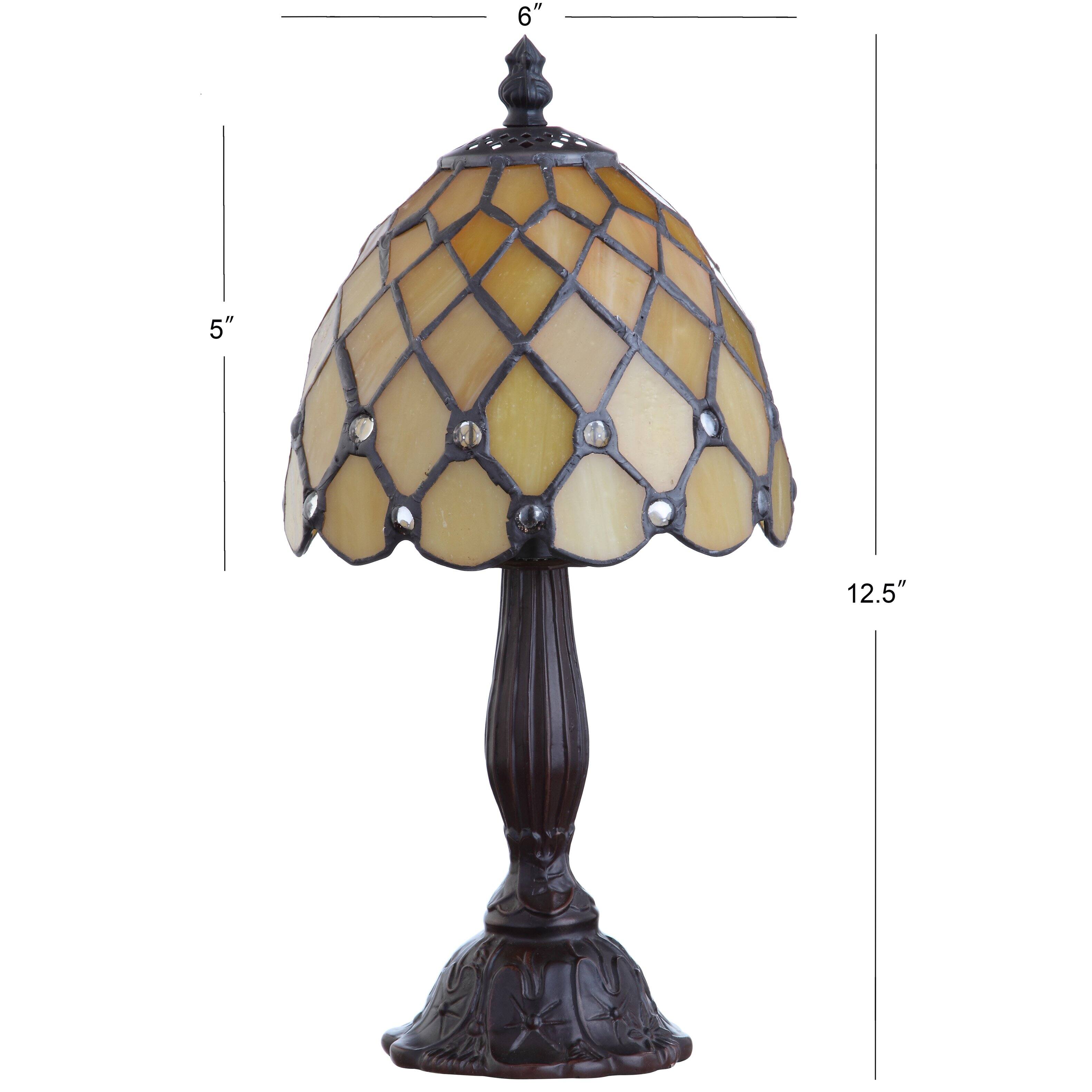 Alt View 4. Jonathan Y - Campbell Tiffany-Style 12.5" LED Table Lamp, Bronze - Bronze.