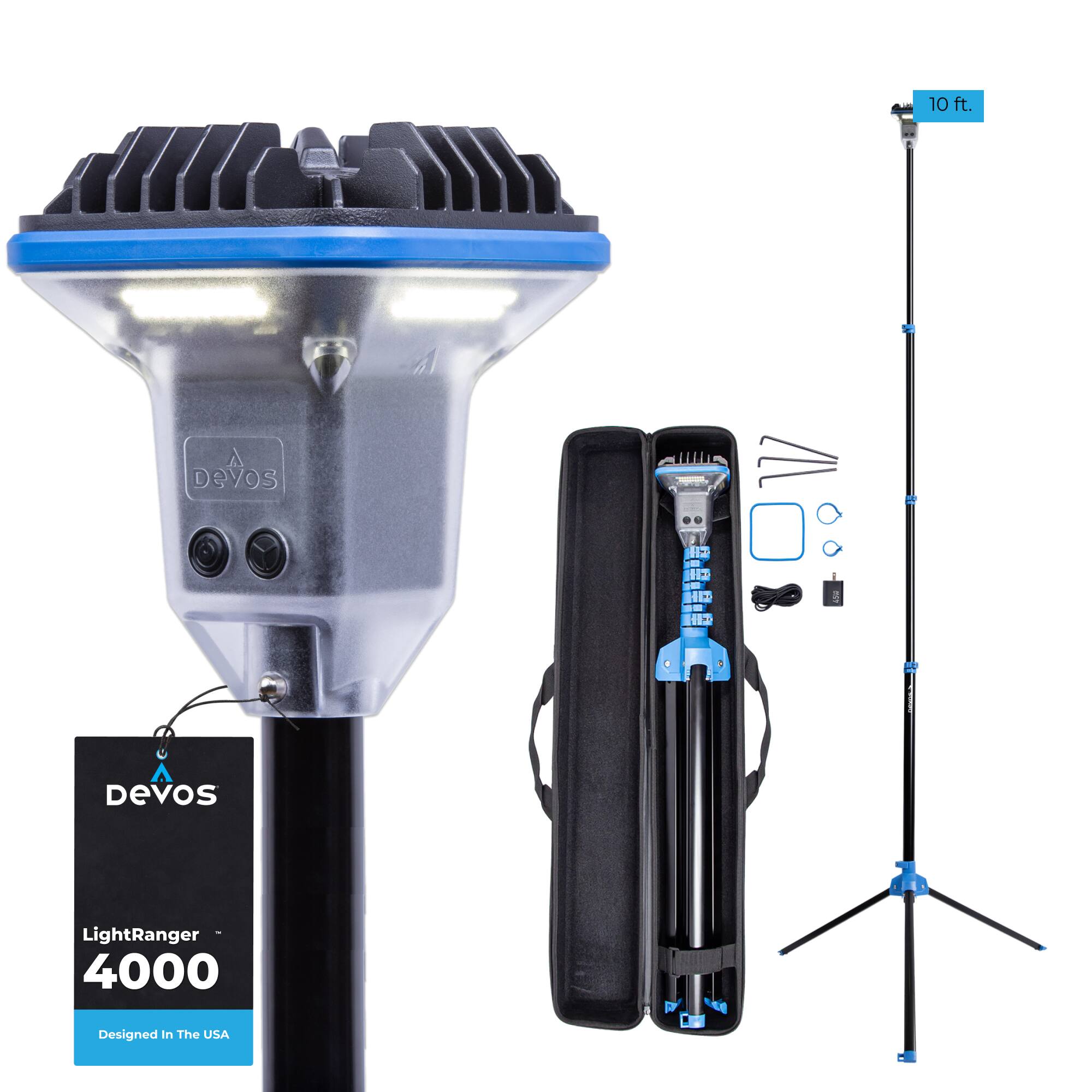 10 ft.  
4 Devos  
W 0:  
Devos  
LightRanger 4000  
Designed In The USA