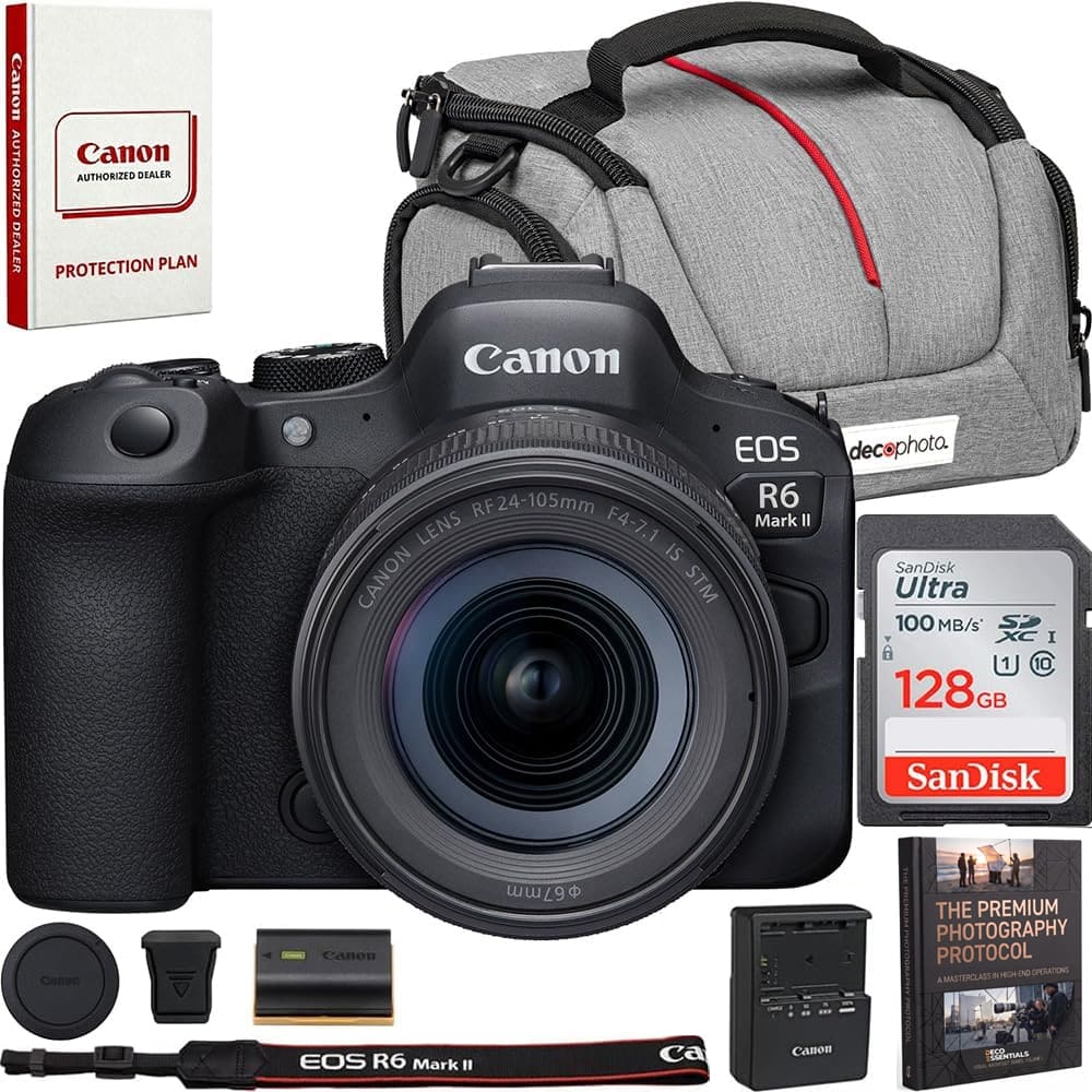Canon AUTHORIZED DEALER PROTECTION PLAN

Canon EOS R6 Mark II

Canon RF24-105mm F4-7.1 LENS IS STM

SanDisk Ultra 100 MB/s 128GB SDXC I

Canon 67mm

THE PREMIUM PHOTOGRAPHY PROTOCOL 5 HGH OPERATIONS A MASTERCLASS

Canon PECO ESSENTIALS