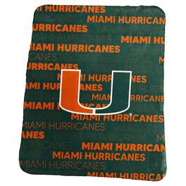 Logo Brands - Miami Hurricanes 50" x 60" Classic Fleece Blanket - Multicolor