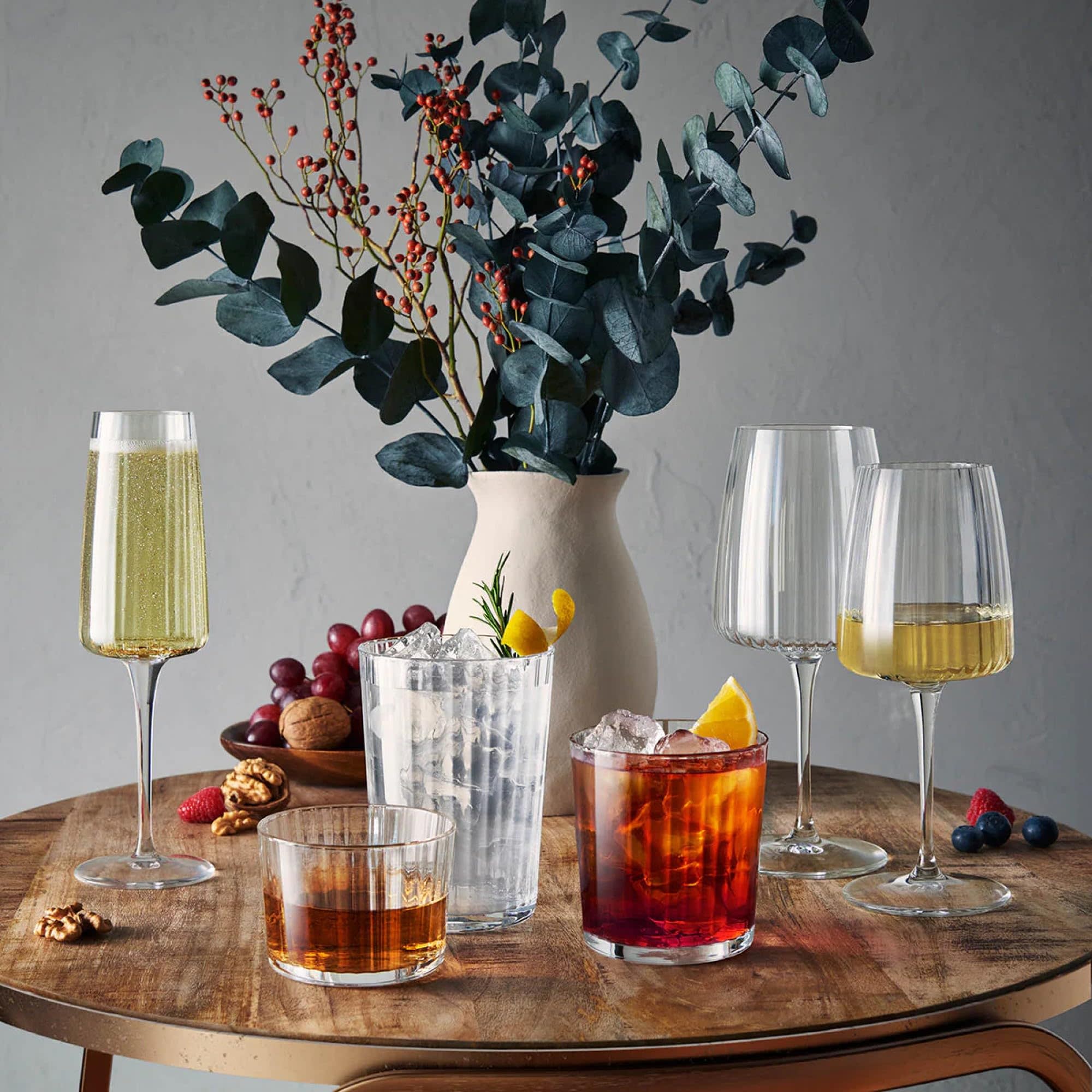 Alt View 1. Bormioli Rocco - Bormioli Rocco Exclusiva Gin Fizz Glasses, Set of 12, 17 Oz Ribbed Tumblers - Clear.