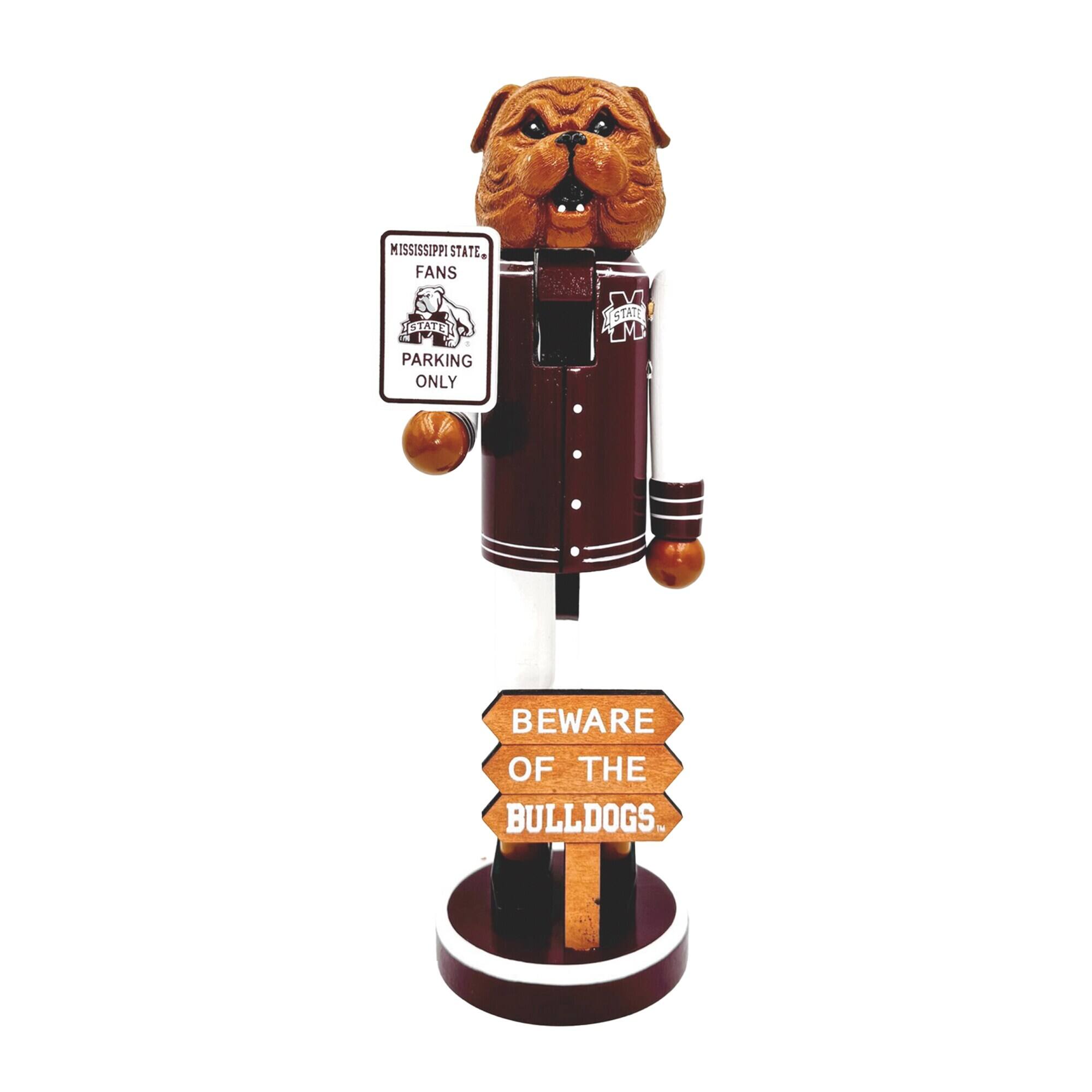 Santa's Workshop - Mississippi State Bulldogs 12" Beware Nutcracker - Maroon