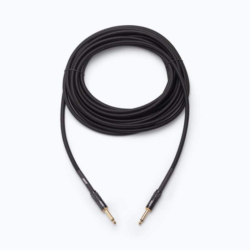On Stage Stands - On-Stage Production-Grade ICS-25 Braided Instrument Cable (Gold Plated Straight Connectors, Double Braided Jacket - Black