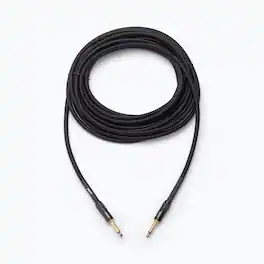 On Stage Stands - On-Stage Production-Grade ICS-25 Braided Instrument Cable (Gold Plated Straight Connectors, Double Braided Jacket - Black