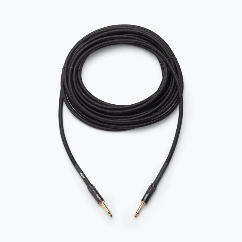 Front. On Stage Stands - On-Stage Production-Grade ICS-25 Braided Instrument Cable (Gold Plated Straight Connectors, Double Braided Jacket, - Black.