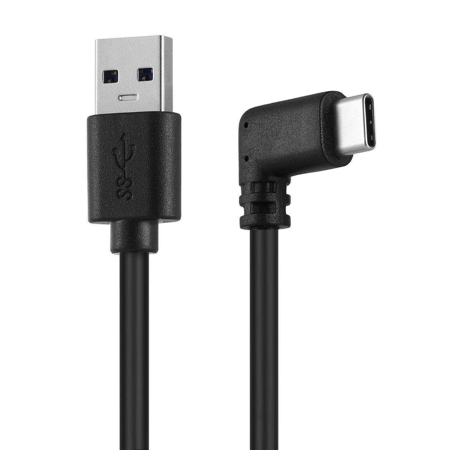Front. Sanoxy - Type-C 3.2 Right Angle To USB A Charging Cord Link Cable Replacement Compatible For Oculus - Black.