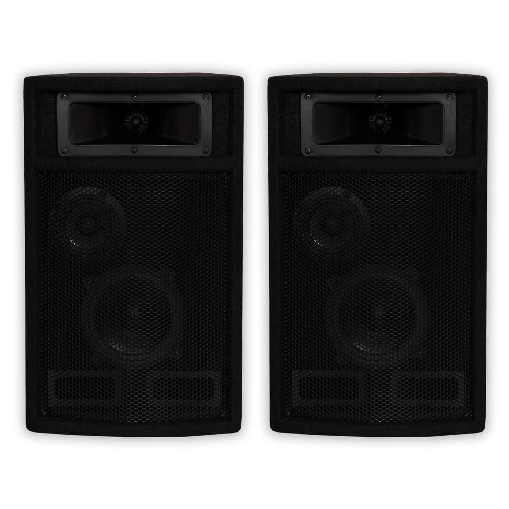 Front. Acoustic Audio by Goldwood - PA-500X Passive 800 Watt 3-Way Pair DJ PA Karaoke Studio Speakers - Black.