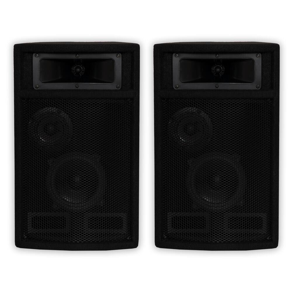 Front. Acoustic Audio by Goldwood - PA-500X Passive 800 Watt 3-Way Pair DJ PA Karaoke Studio Speakers - Black.