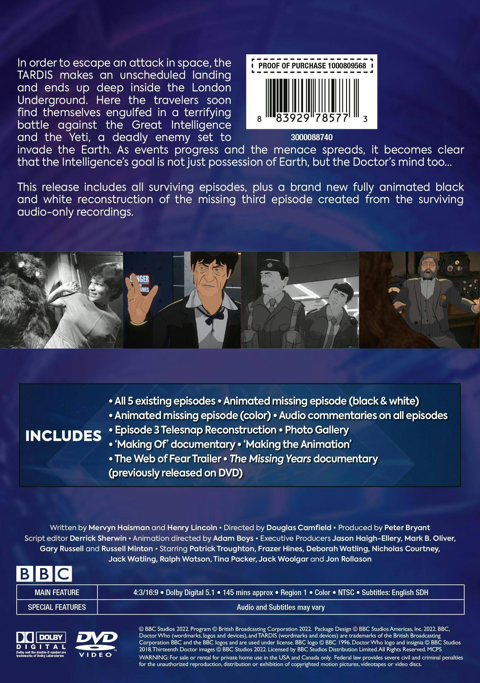 Angle. Doctor Who: The Web of Fear (DVD Special Edition) [DVD].