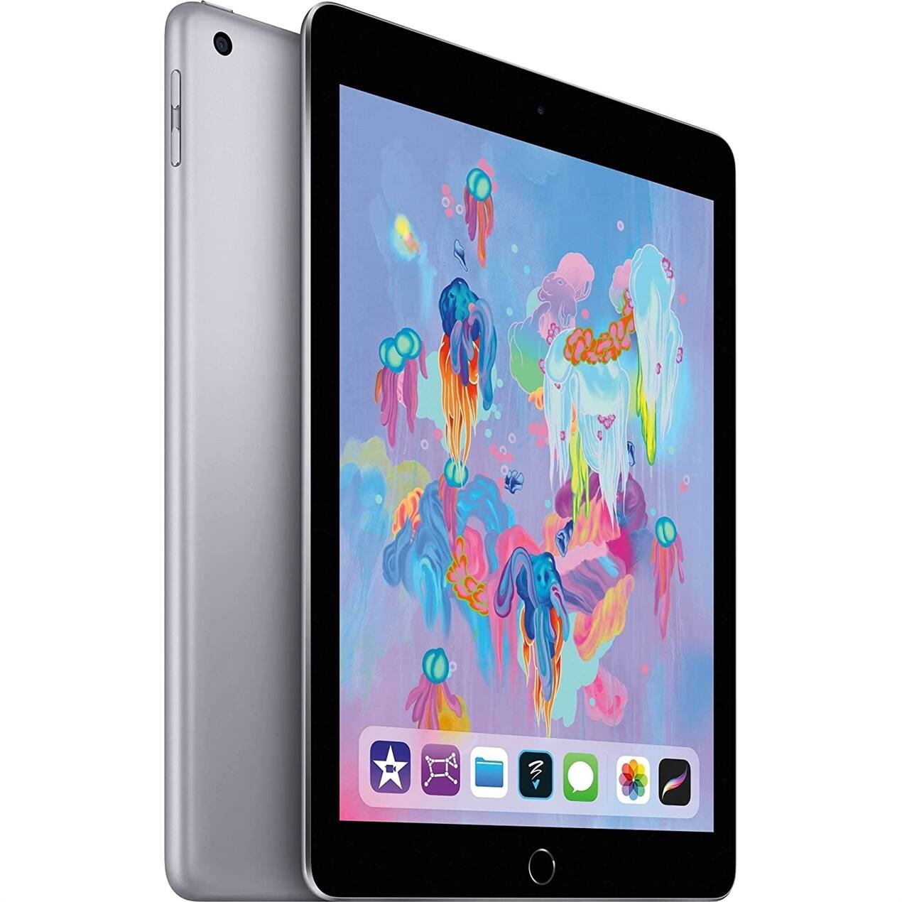 Front. Apple - iPad (6th Gen) MR7F2LL/A 9.7" 32GB WiFi, Space   - Gray.
