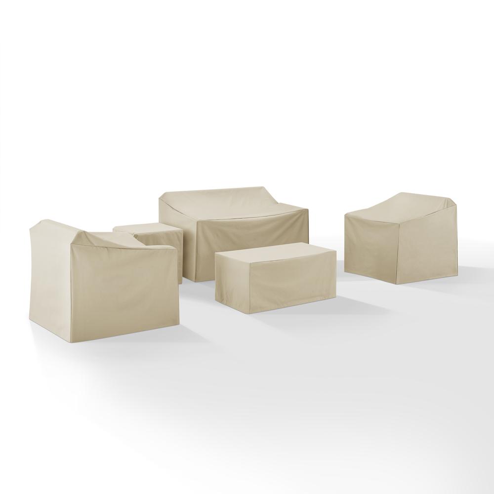 Angle. Crosley Furniture - 5Pc Outdoor Furniture Cover Set - Tan.