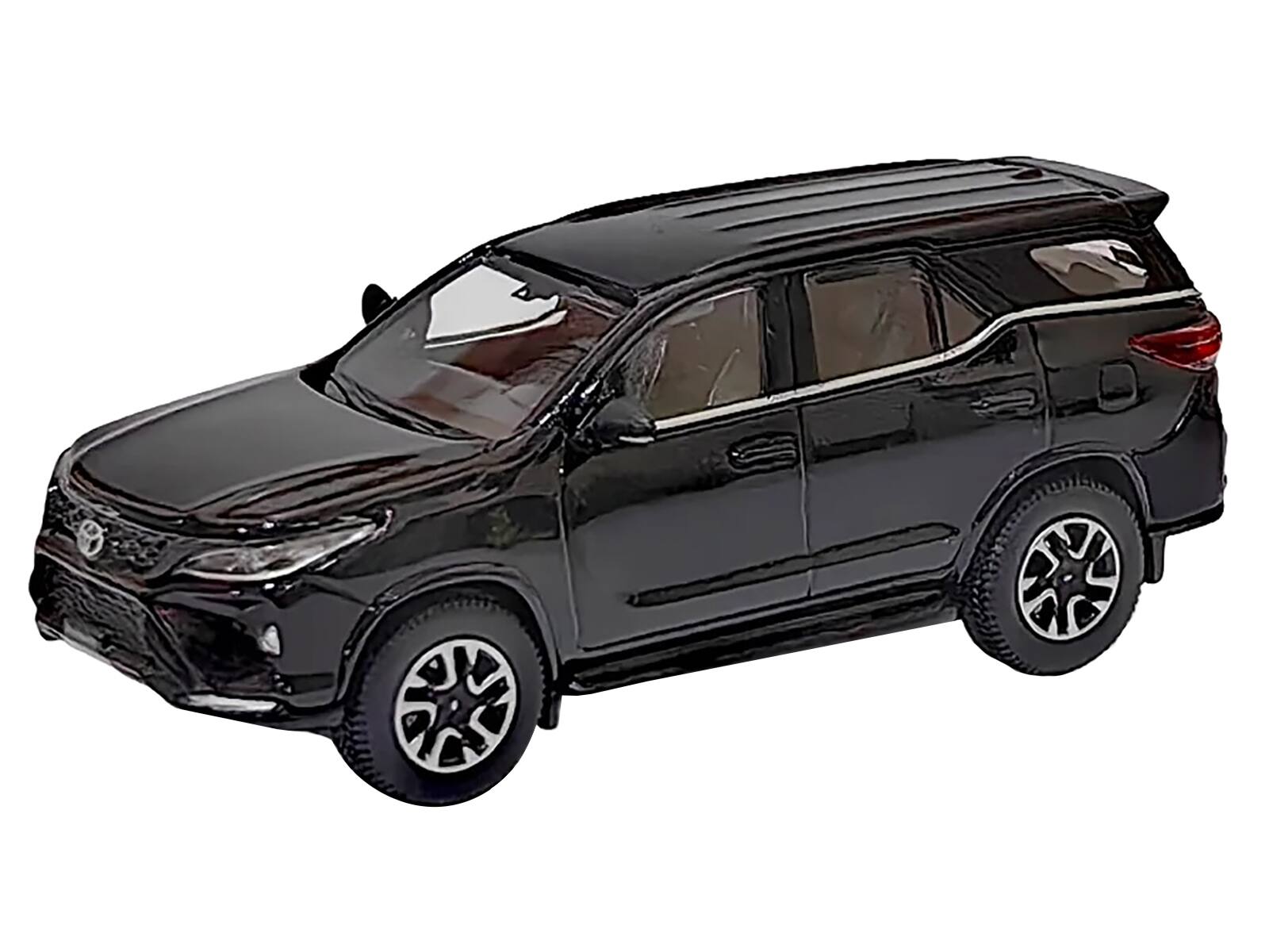 Angle. Paragon - 2023 Toyota Fortuner Attitude Black 1/64 Diecast Model Car by Paragon Models - Black.