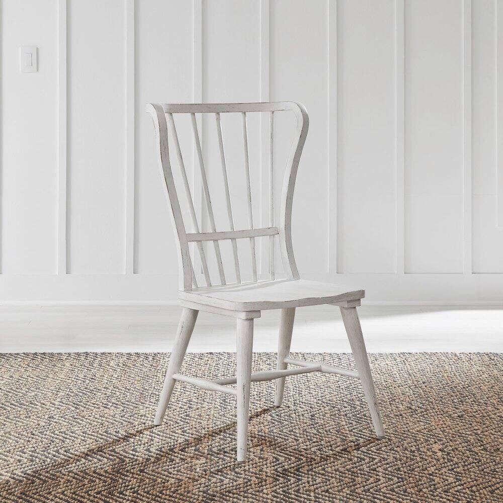 Alt View 2. Liberty Furniture Industries - River Place Windsor Back Side Chair (RTA) - Set of 2 in Pine Solids & Veneers - Riverstone White & Tobacco.
