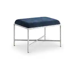 Meridian Furniture - Valley Navy Chenille Fabric Bench - Blue