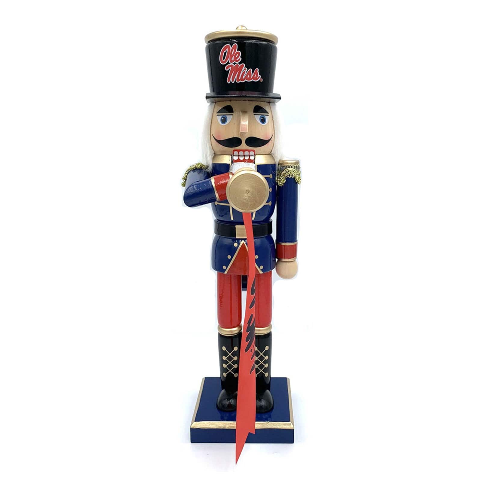 Santa's Workshop - Ole Miss Rebels 14" Bugler Nutcracker - Blue