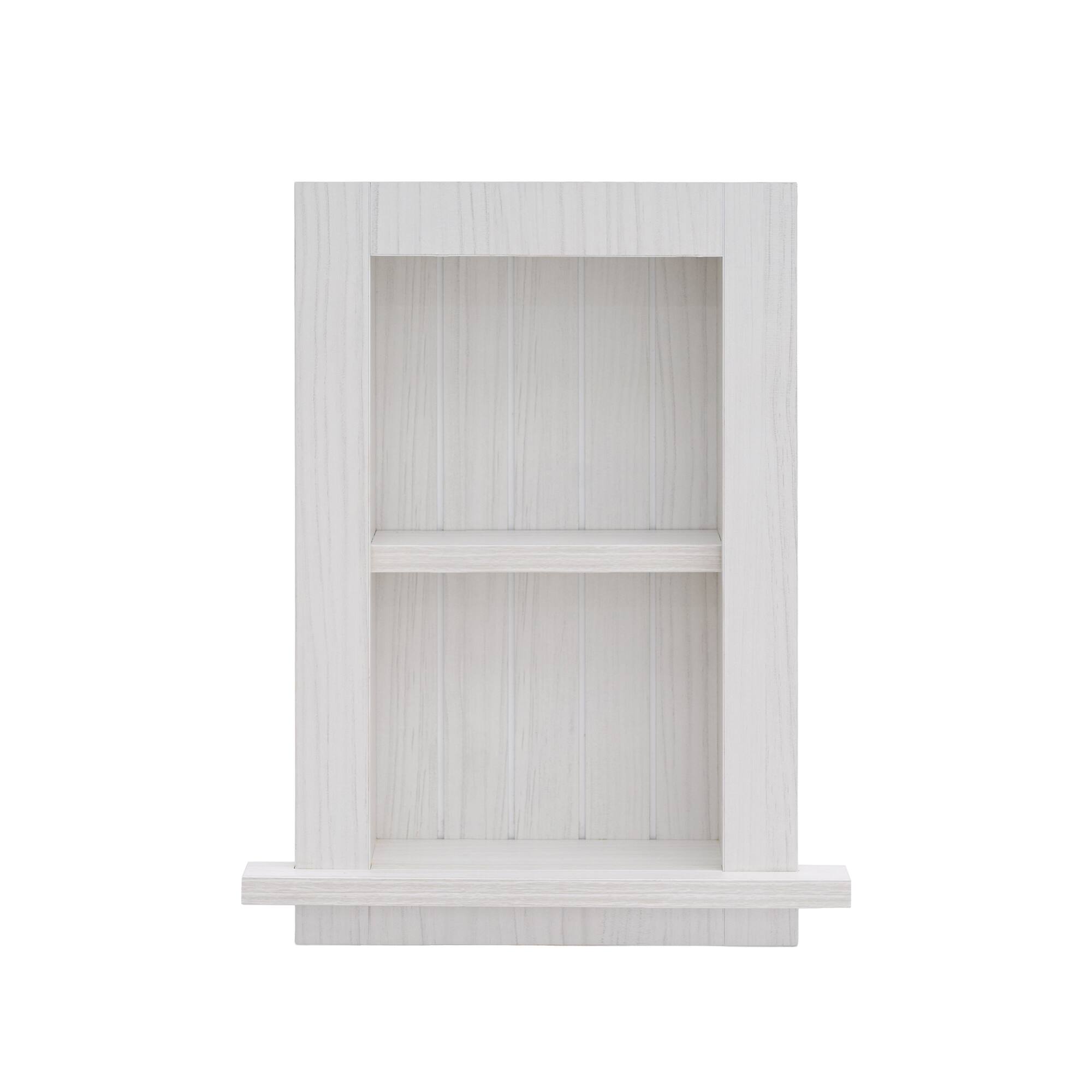 Front. AdirHome - Wood Recessed Wall Cabinet, Built-In Shelf Storage - White.