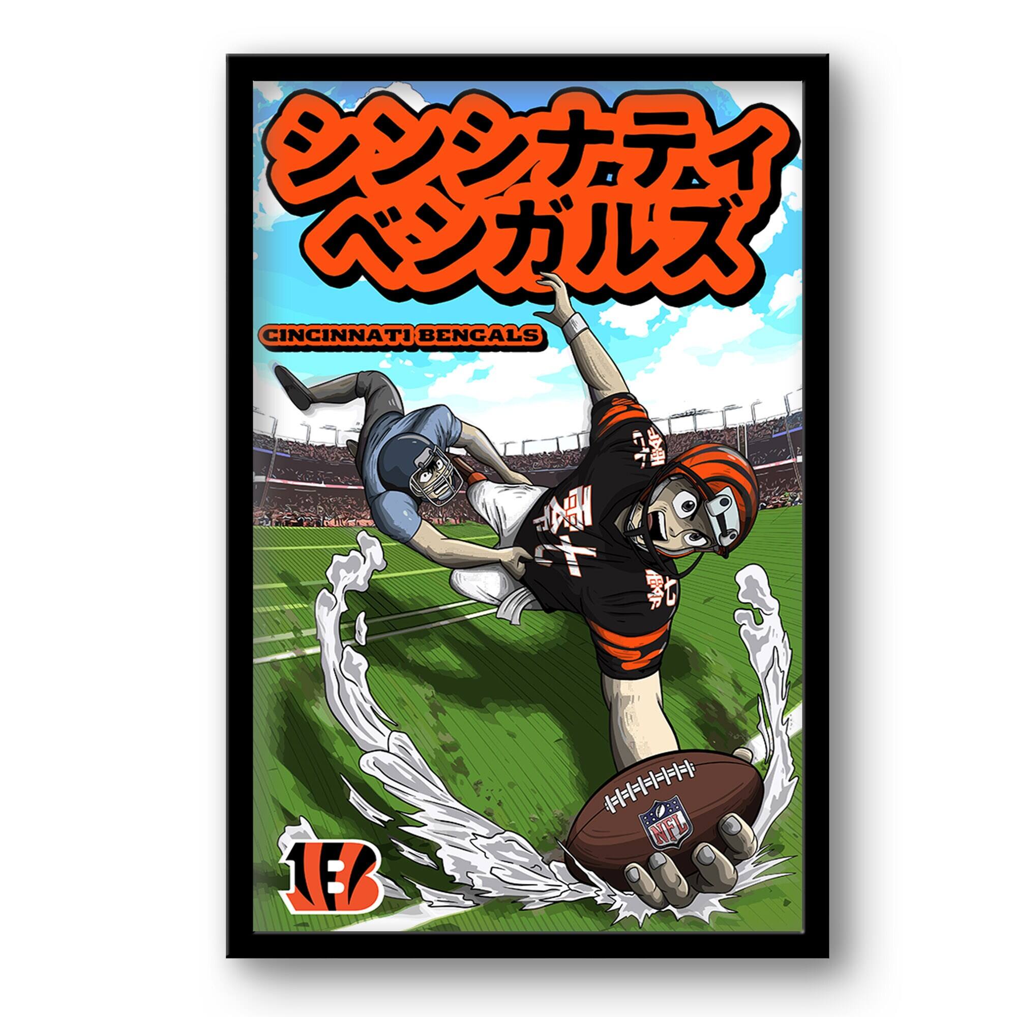 Cincinnati Bengals 14" x 20" Framed Anime Art Print