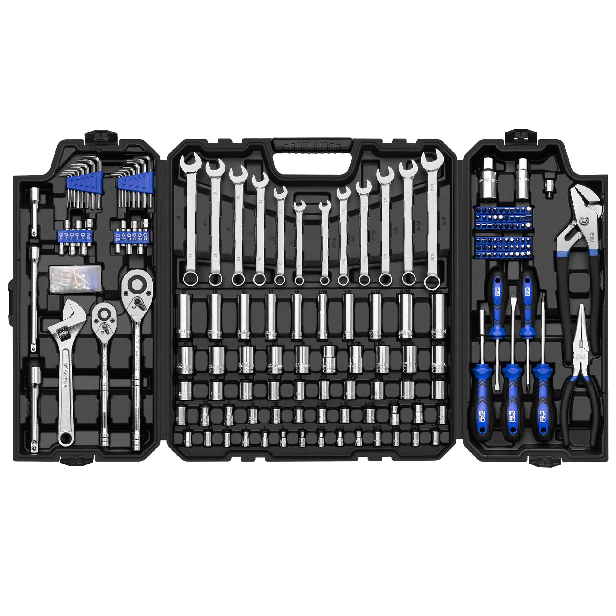 JETRANSPORT - 240-piece Mechanics Tool Set General Assorted Sae/metric Sockets And Wrenches Automotive Repair Kit With - Default