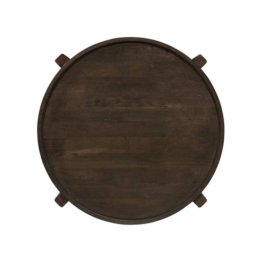 Alt View 4. Coaster Co. of America - Cota 3-piece Solid Wood Coffee and End Table Set Dark Brown - Brown.
