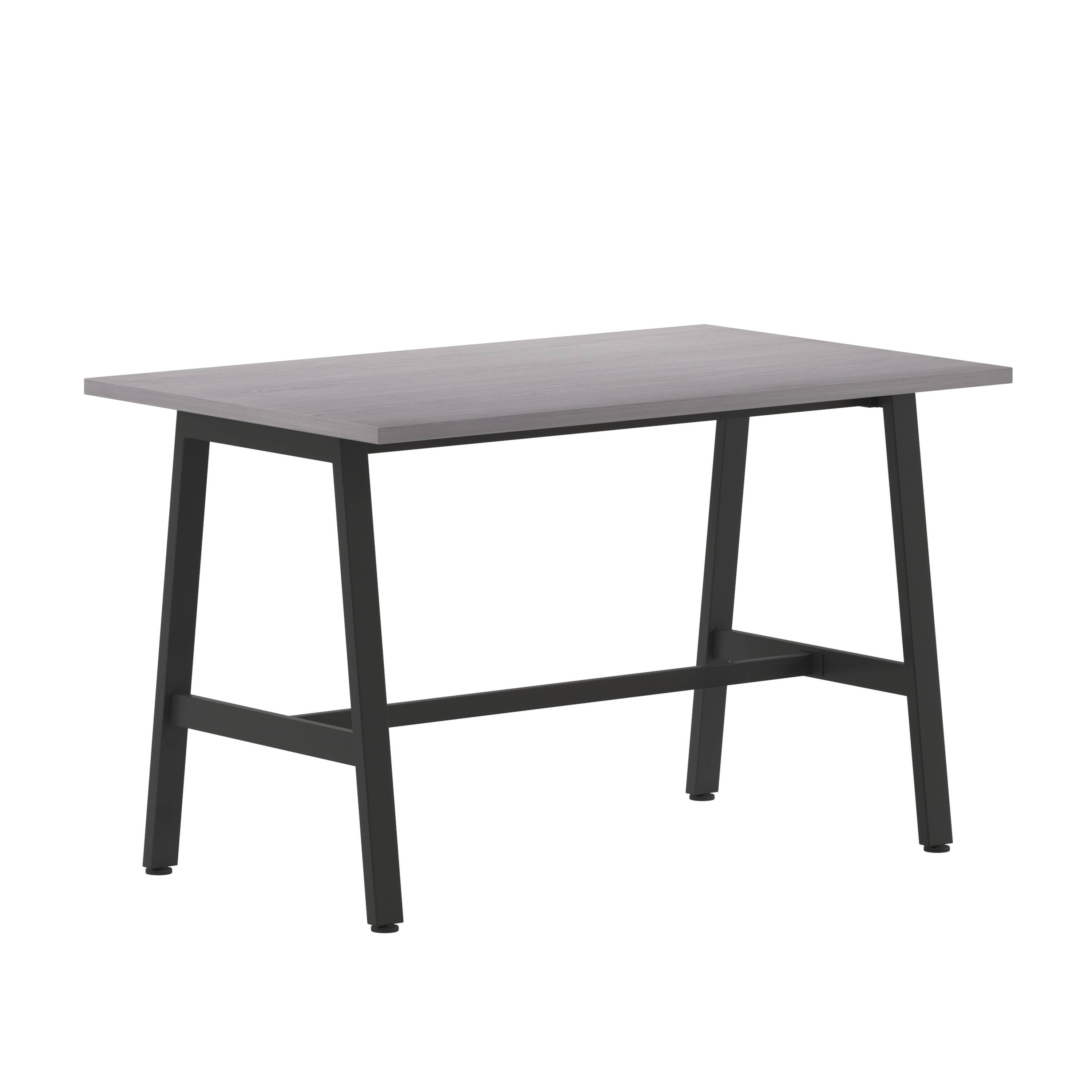 Alt View 1. Emma + Oliver - Remy 48x30 Dining or Gaming Table with Double Sided Laminate Table Top and Heavy Duty A-Frame Steel Base - Gray Oak.