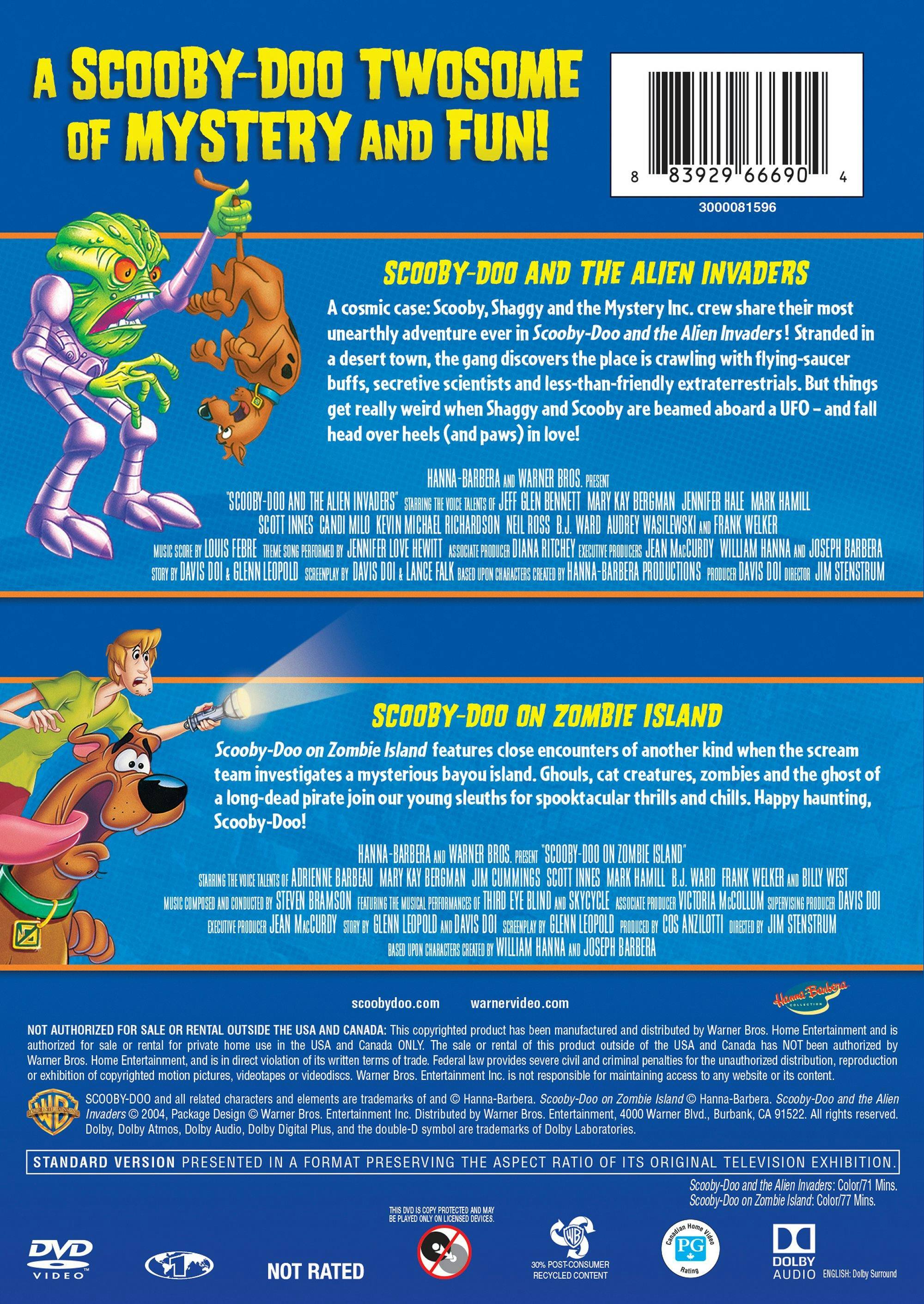 Angle. Scooby-Doo and the Alien Invaders/Scooby-Doo On Zombie Island (DVD Double Feature) [DVD].