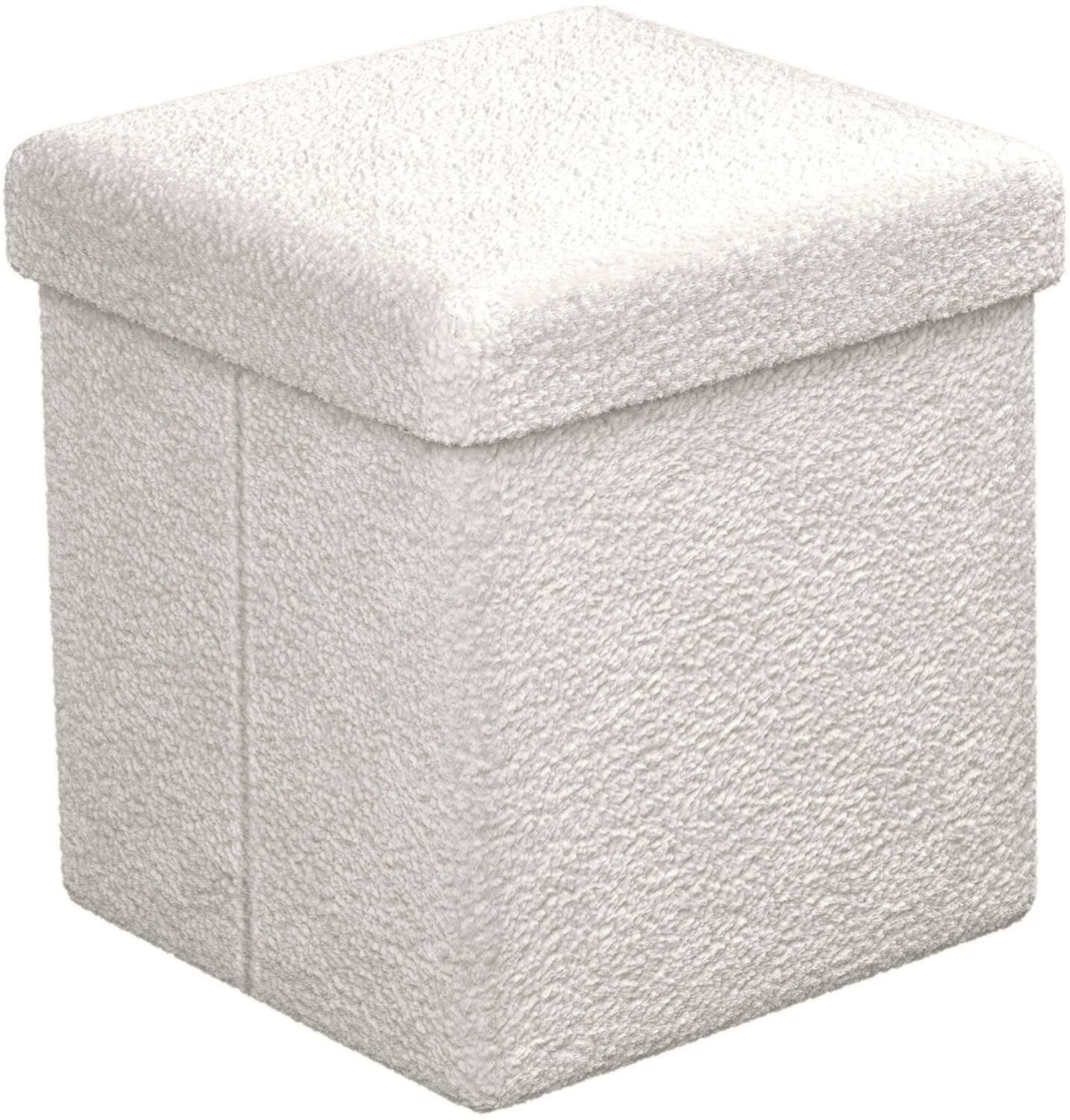Sorbus - Fabric Ottoman, Perfect for Living Room, Bedroom, Toy Storage, Stylish Footrest, Collapsible - White