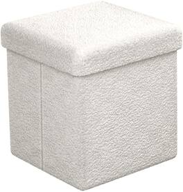 Sorbus - Fabric Ottoman, Perfect for Living Room, Bedroom, Toy Storage, Stylish Footrest, Collapsible - White