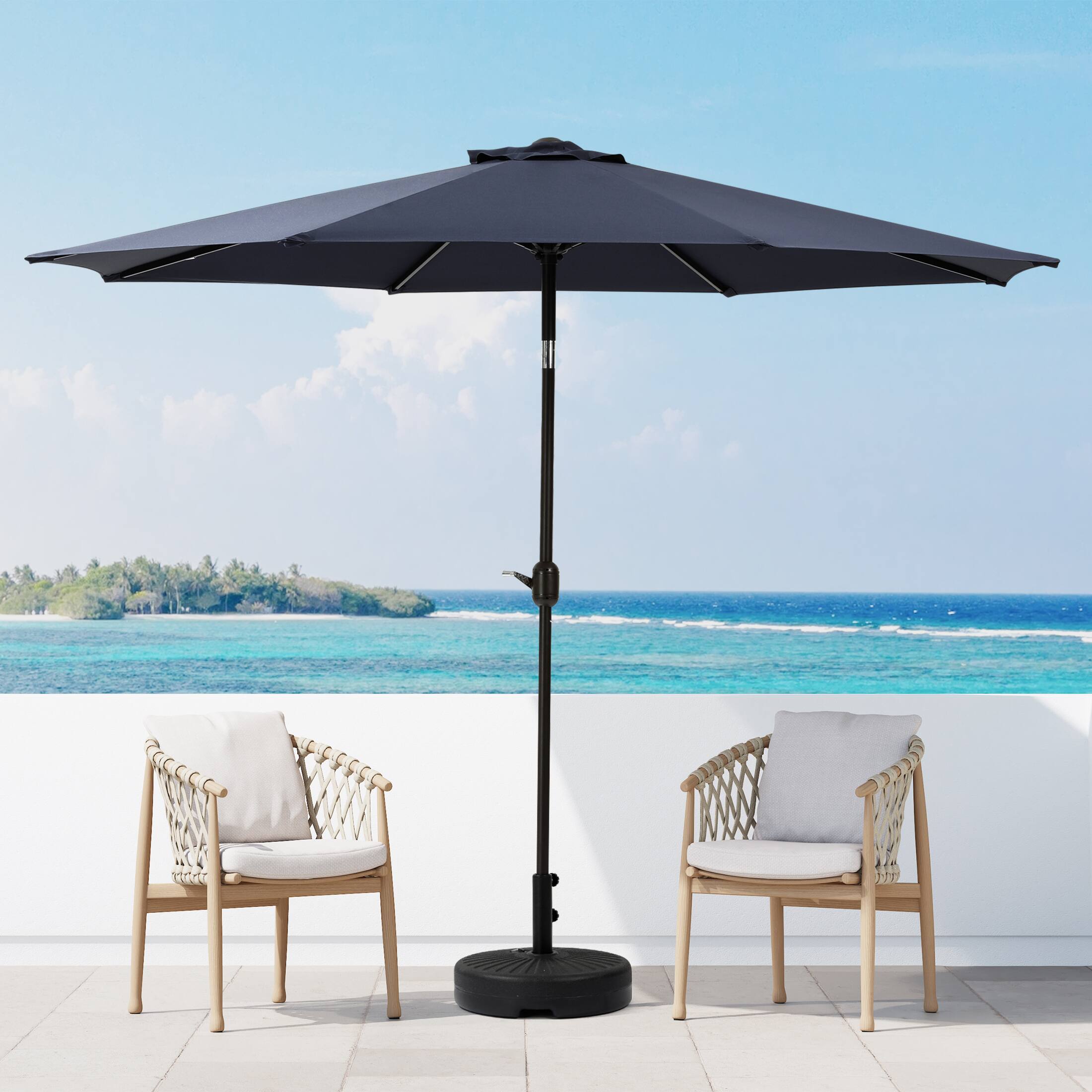 Angle. WestinTrends - WestinTrends Paolo 9 ft. Patio Table Umbrella with tilt and crank features - Navy Blue.
