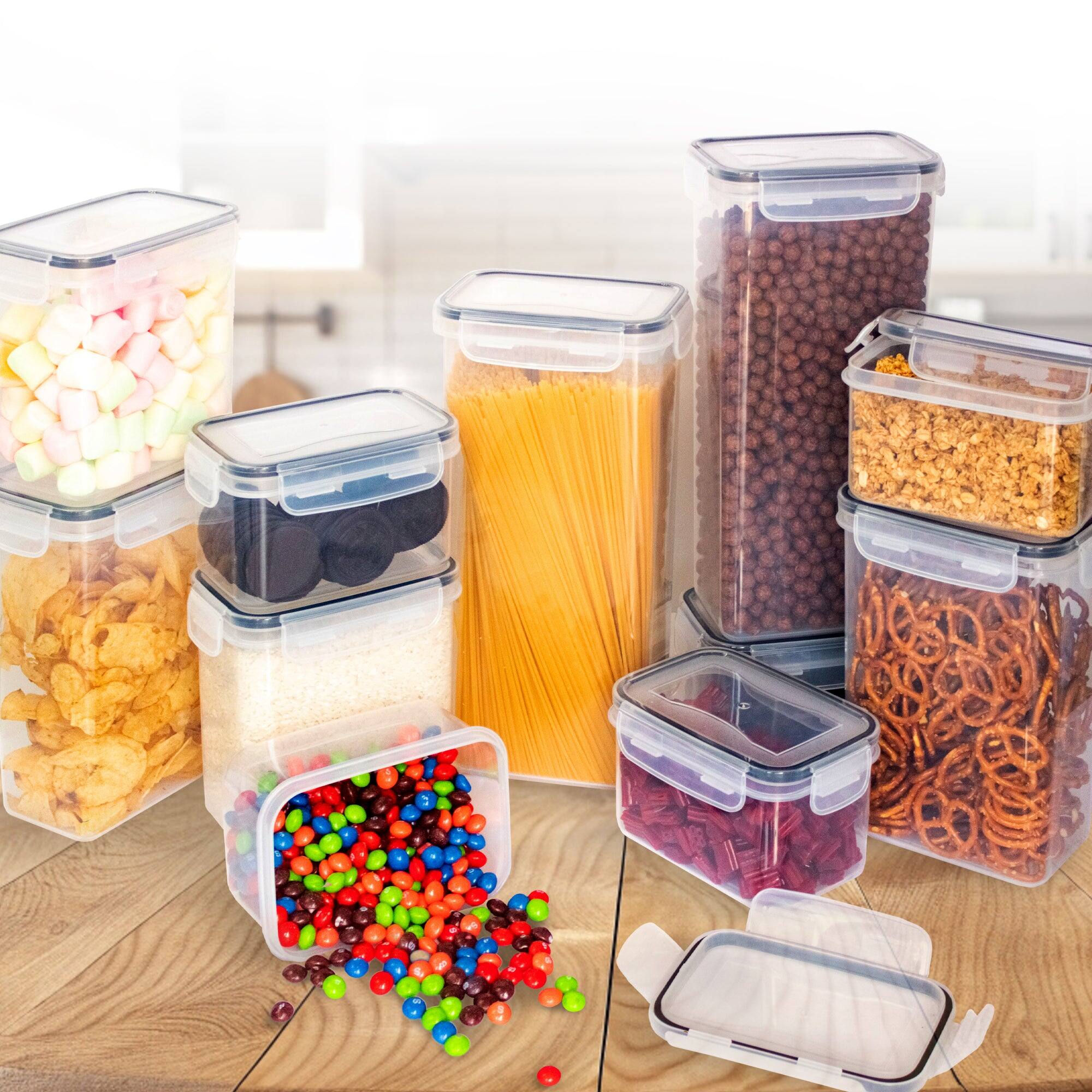 Alt View 9. Cheer Collection - Airtight Food Storage Containers Set of 14, Pantry Organizers, Stackable Food Containers with Lids, for Flour, Sugar - Clear.