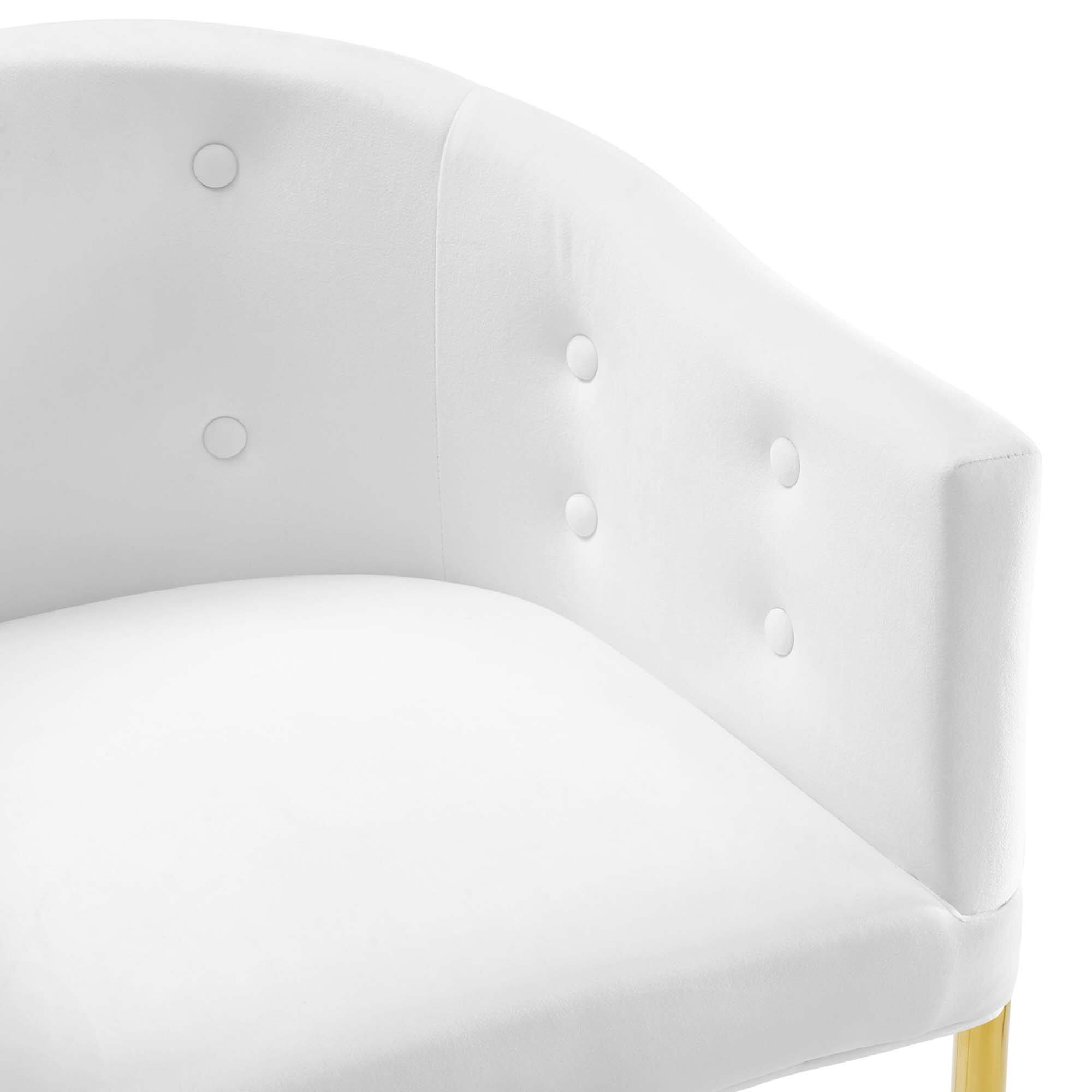 Alt View 4. Modway - Savour Tufted Performance Velvet Bar Stool by Modway - White.