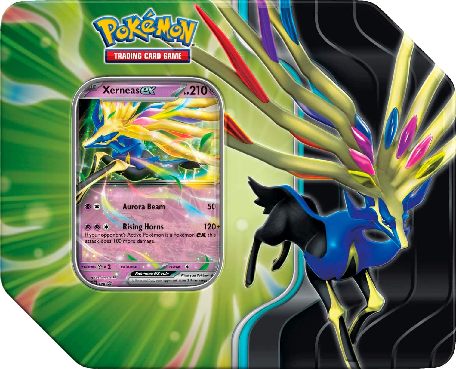 Pokemon - Trading Card Game. Xerneas ex HP 210. Aurora Beam 50. Rising Horns 120. H your opponent's Active Pokemon is a Pokemon ex. this attack does 100 more damage. Weaknest x 2 resistance retreat Pokemon x rule. When our Pokemon . PLANETA Soraik . Fonied Vela. opponent takes a Prize cards. 1.29.
