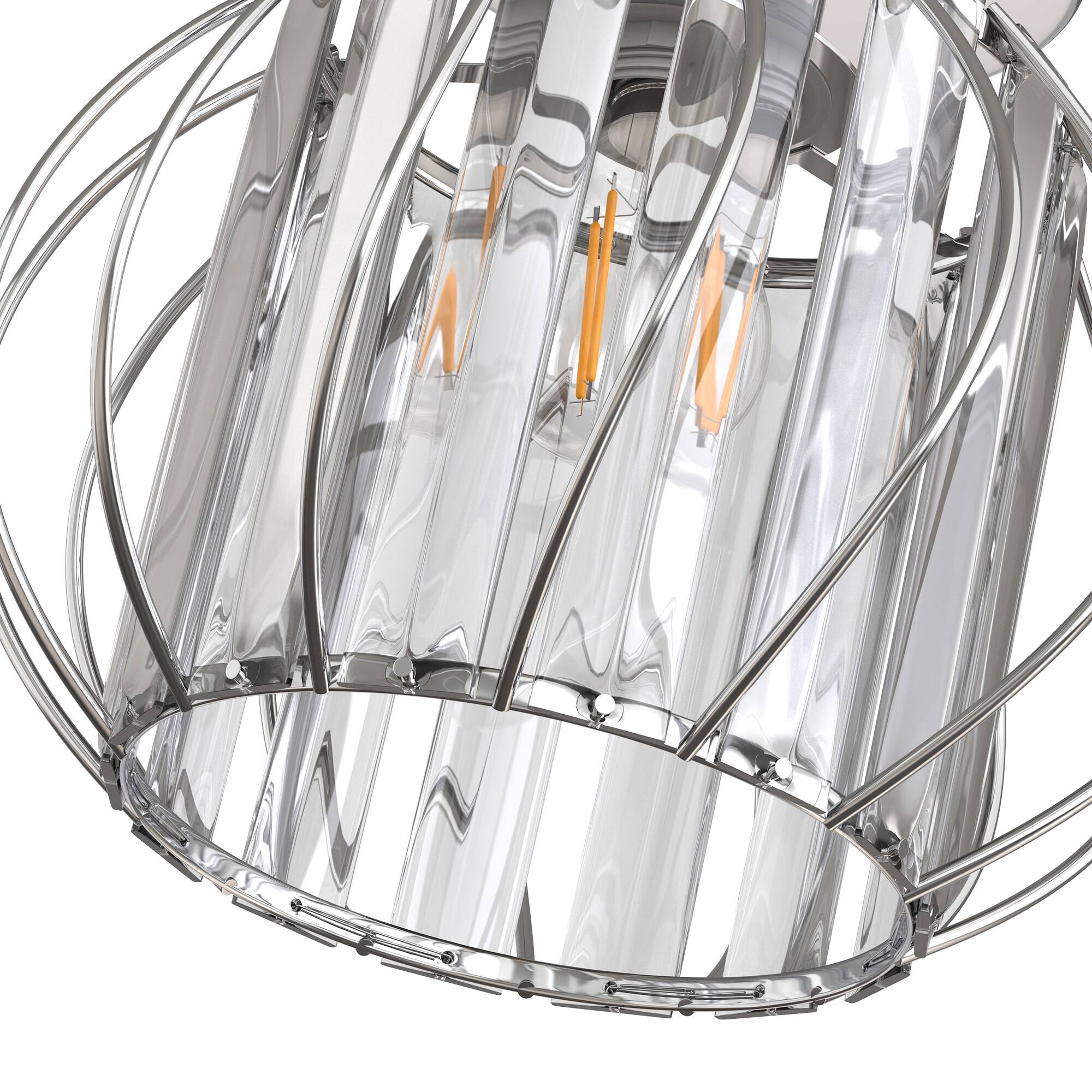 Alt View 5. Jandcase - JANDCASE 1-Light Chrome Semi-Flush Mount Ceiling Light, E26 Socket, Non-Integrated Bulbs, Modern Design, for Hallway - Silver.