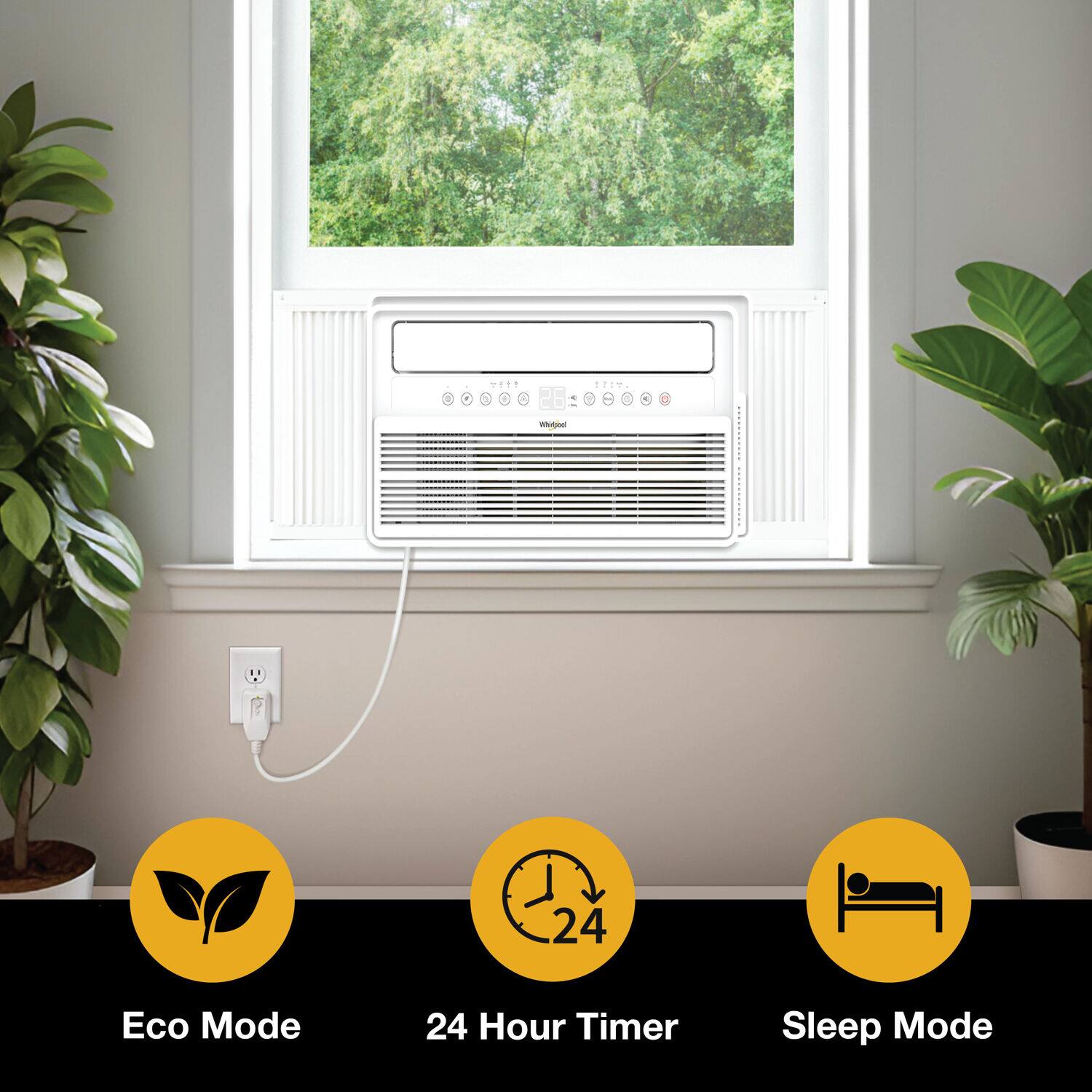 The text on the image reads: "Eco Mode 24 Hour Timer Sleep Mode."