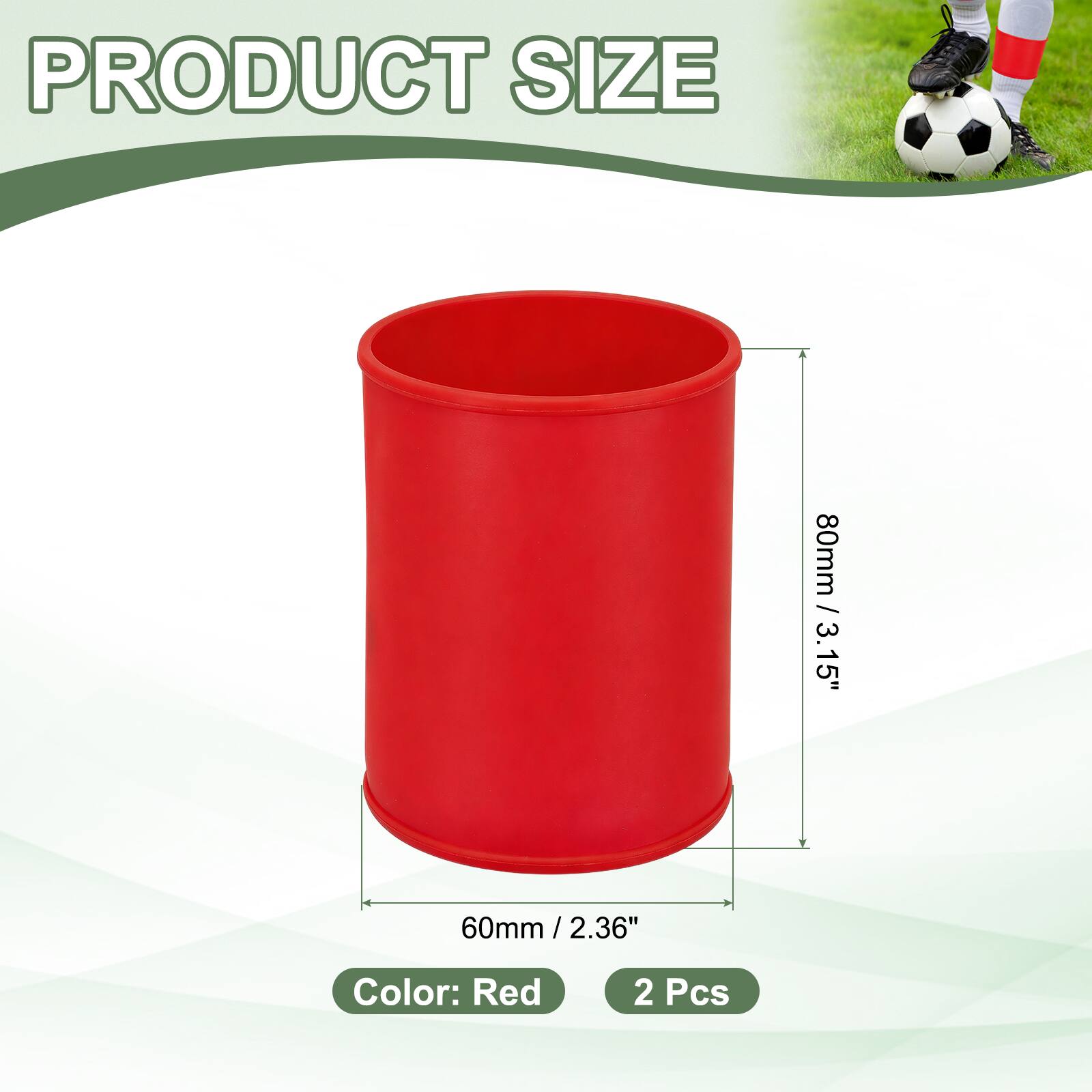 PRODUCT SIZE  
80mm / 3.15"  
60mm / 2.36"  
Color: Red  
2 Pcs