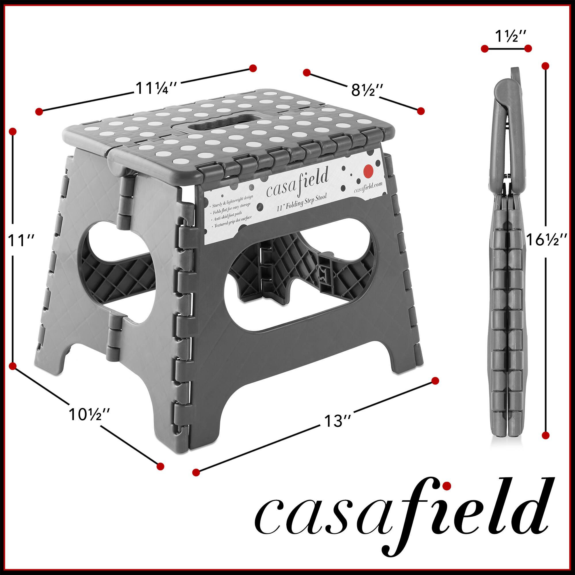 11 1/4"  
11"  
8 1/2"  
10 1/2"  
13"  
16 1/2"  
1 1/2"  

casafield  
Folding Step Stool