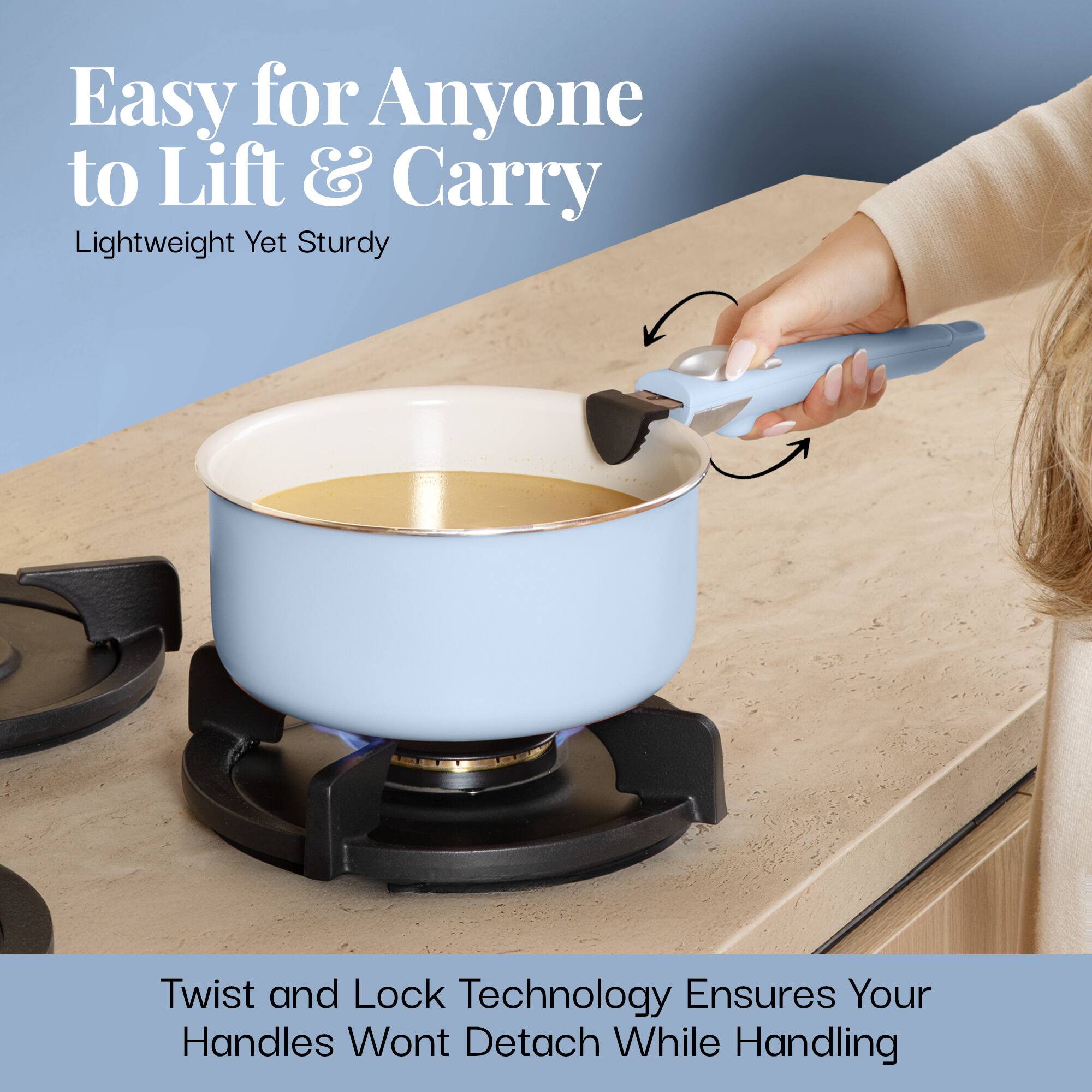 Easy for Anyone to Lift & Carry
Lightweight Yet Sturdy
Twist and Lock Technology Ensures Your Handles Wont Detach While Handling
