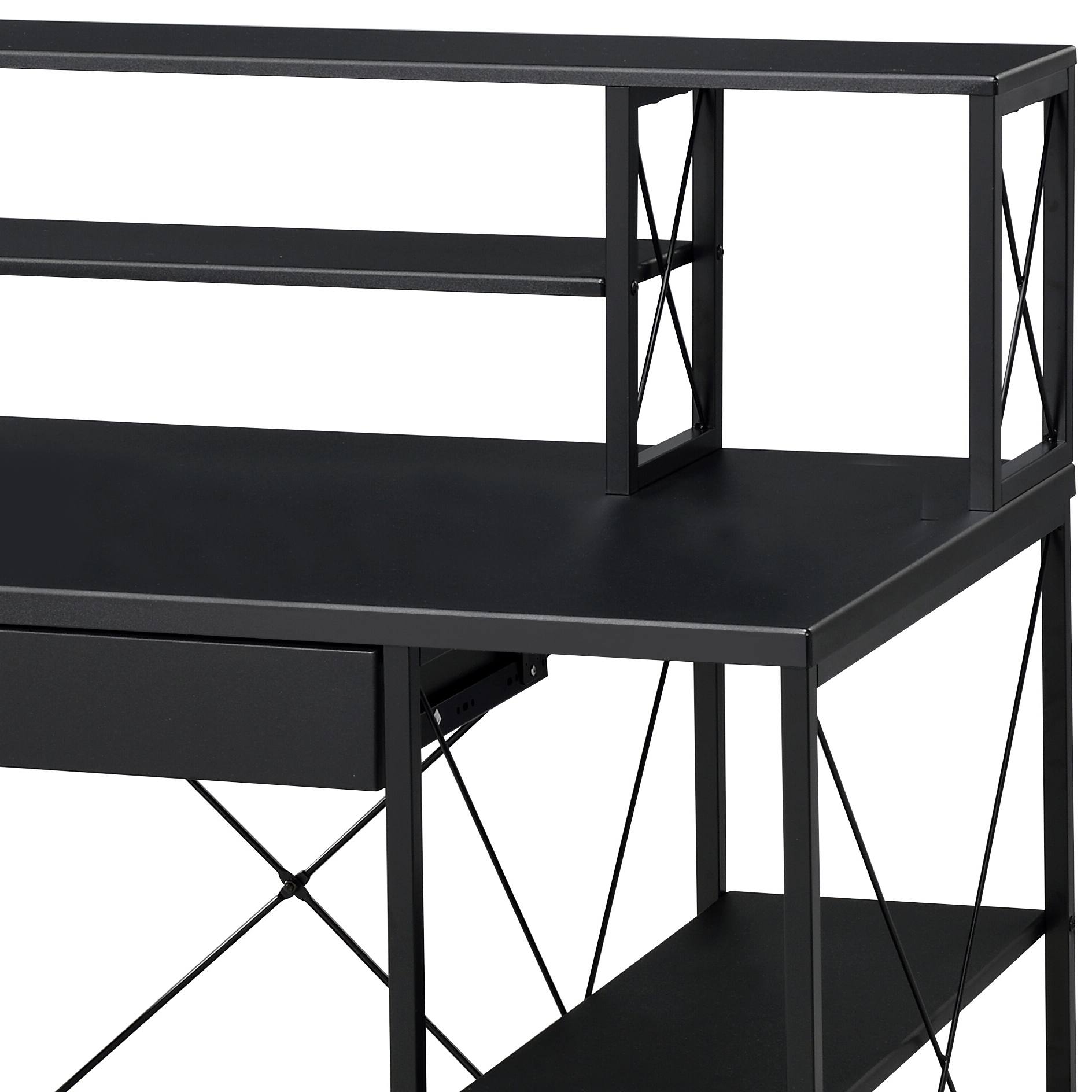 Back. APRILSOUL - Amiel All Purpose Black Finish Writing Desk - Black.