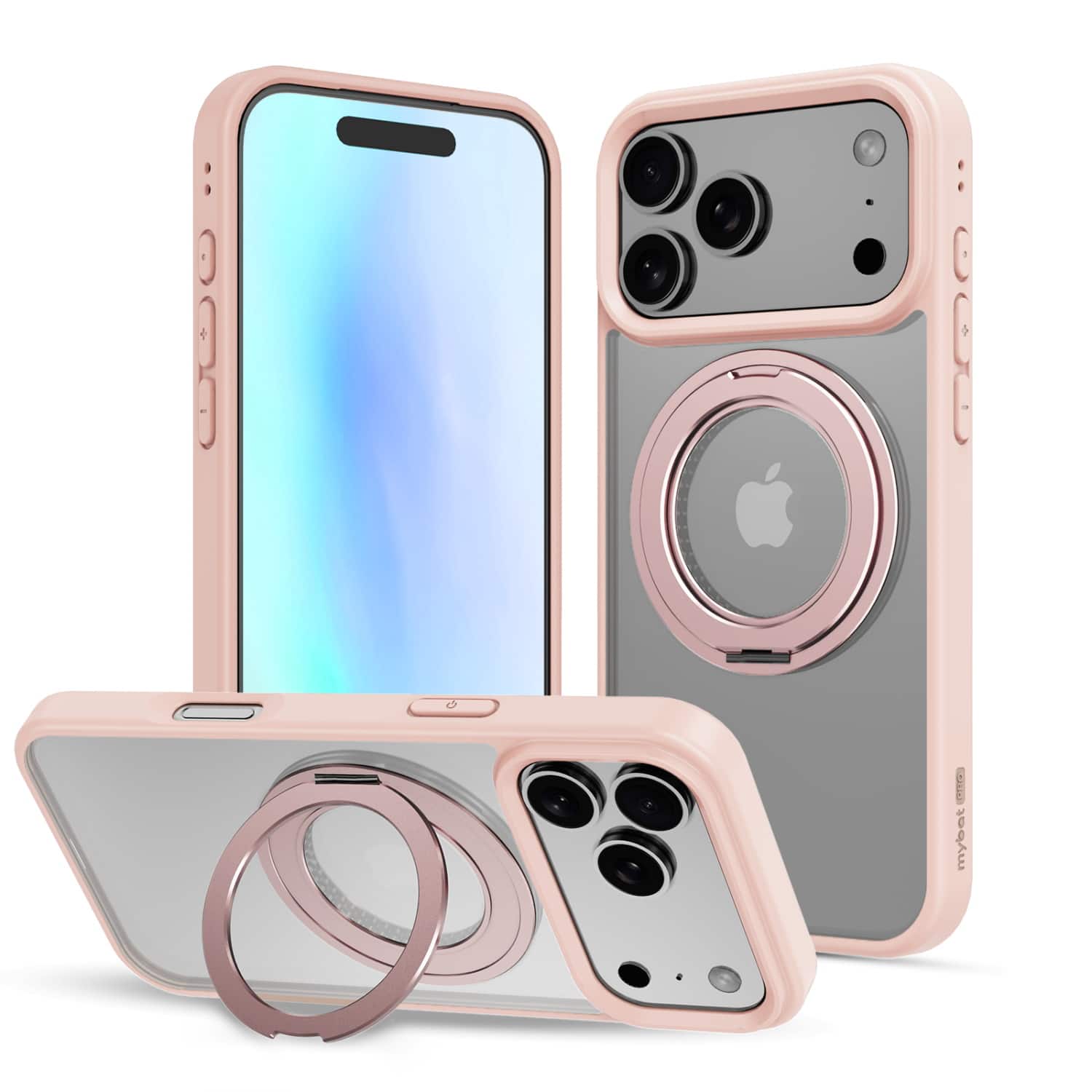 JETech 360 Graden Draaibare Ring Case IPhone 17 Pro 6,3 Inch - MagSafe Compatibel Met Cameraknop En Standaard (Diepblauw)