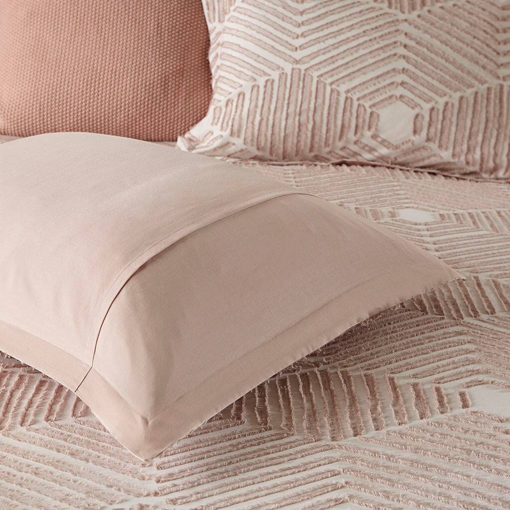 Alt View 3. Gracie Mills - Gracie Mills Anibal Shabby Chic Cotton Jacquard Duvet Cover Set - Blush.