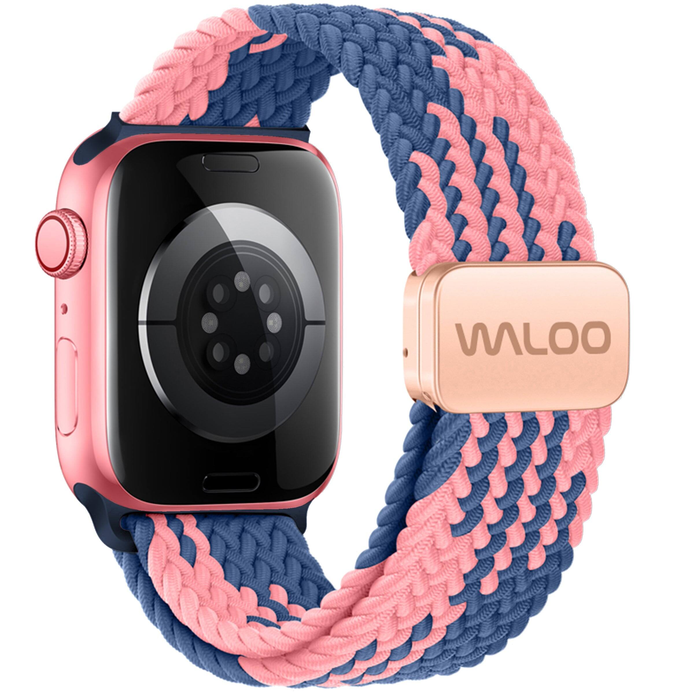 Waloo Braided Nylon Magnetic Loop Band For Apple Watch Pink/Blue - Best Buy