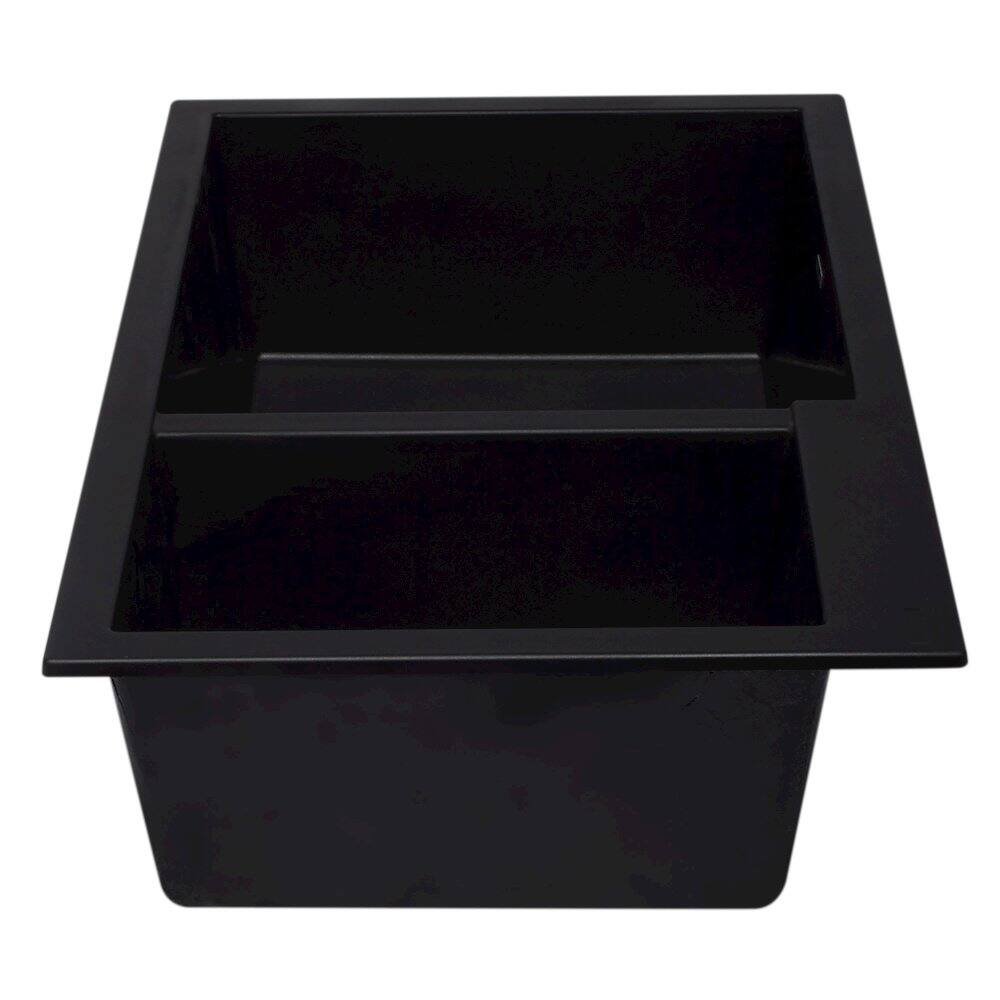 Alt View 3. Alfi - ALFI brand Black 34 Double Bowl Undermount Granite Composite Kitchen Sink - Black.