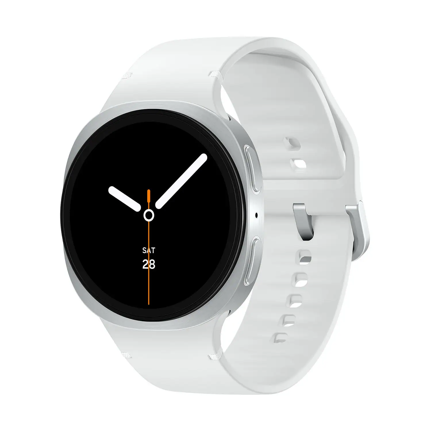Front. Samsung - Galaxy Watch8 Aluminum Smartwatch 44mm BT - Silver.