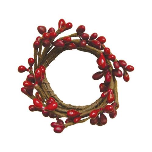 Angle. BreeBe - 1.5" Red/Burgundy Mini Pip Ring - Red, Burgundy.