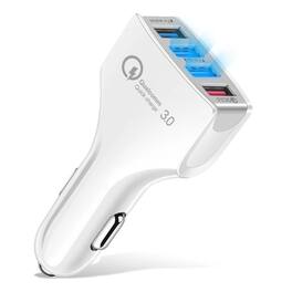 Kitcheniva - Premium USB Car Charger Adapter 4 Port White
