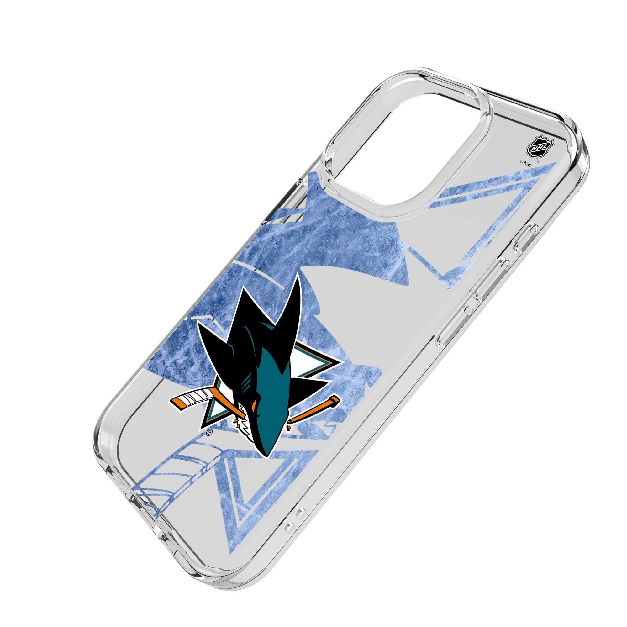 Alt View 1. Keyscaper - San Jose Sharks iPhone Clear Ice Case - 16e - Multicolor.