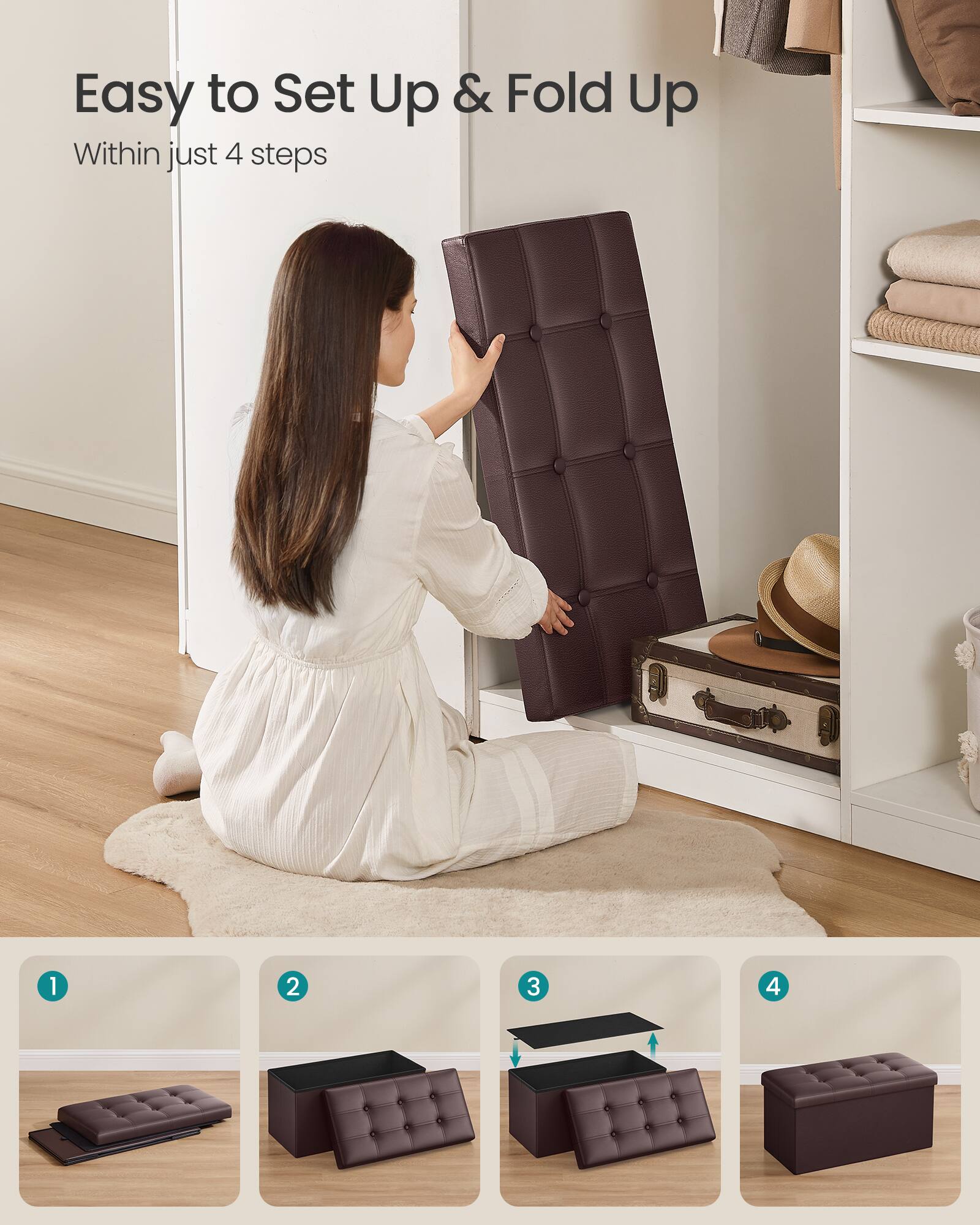 Easy to Set Up & Fold Up  
Within just 4 steps  

1  
2  
3  
4