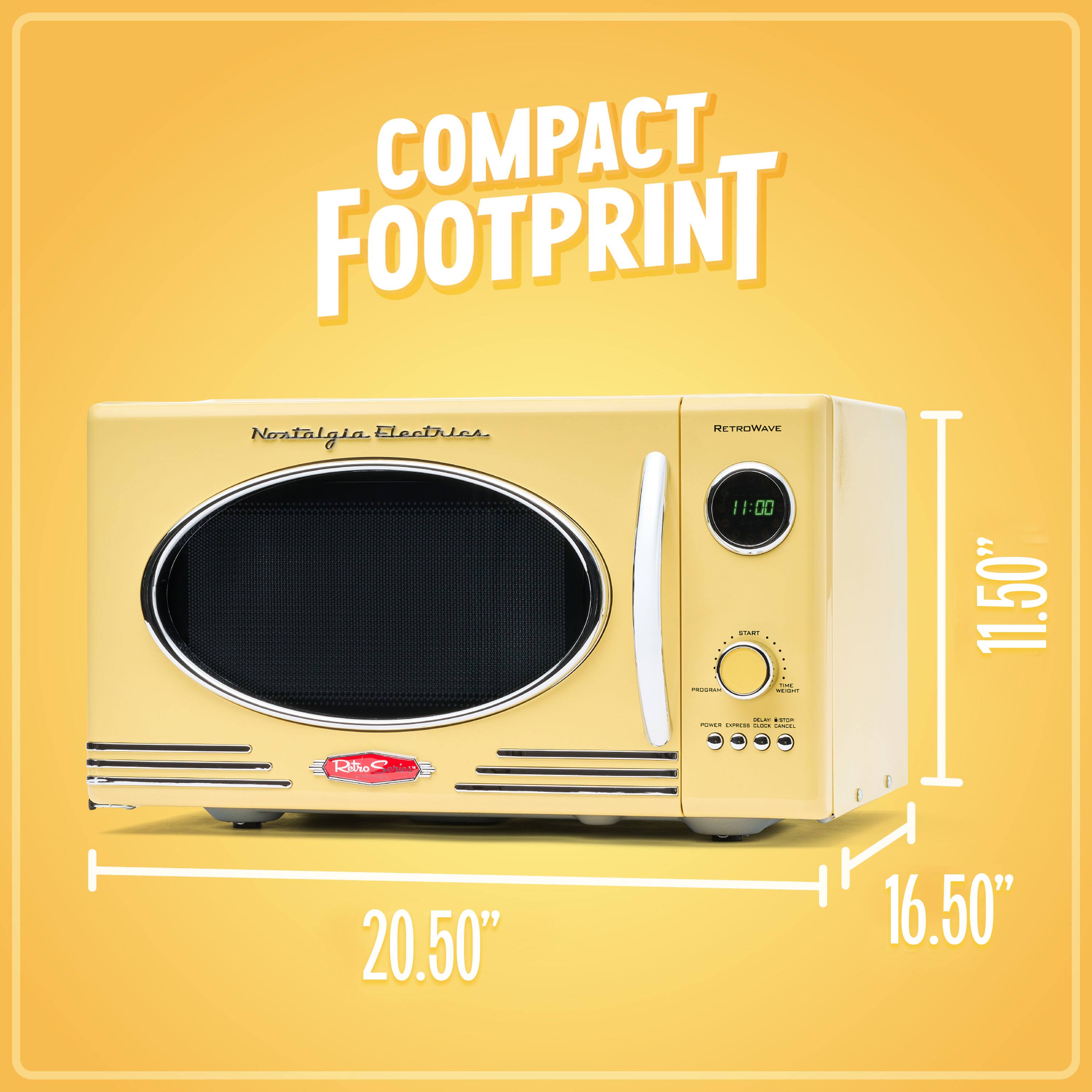 COMPACT FOOTPRINT  
Electrolux RETROWAVE  
Nostrigia  
11:00  
Width: 20.50"  
Depth: 16.50"  
Height: 11.50"