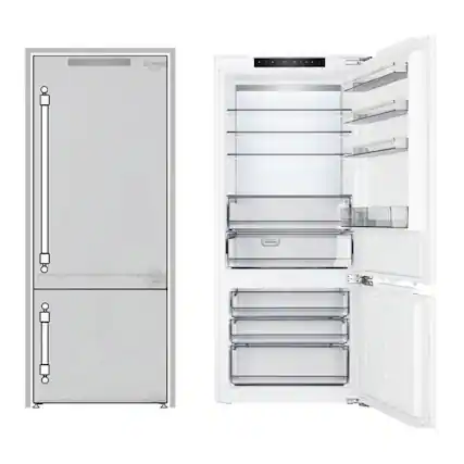 Front. ILVE - ILVE 28 inch Built-In Counter-Depth Bottom Freezer Refrigerator with 12 cu. Ft. Total Capacity (Panel Ready) - Panel Ready.