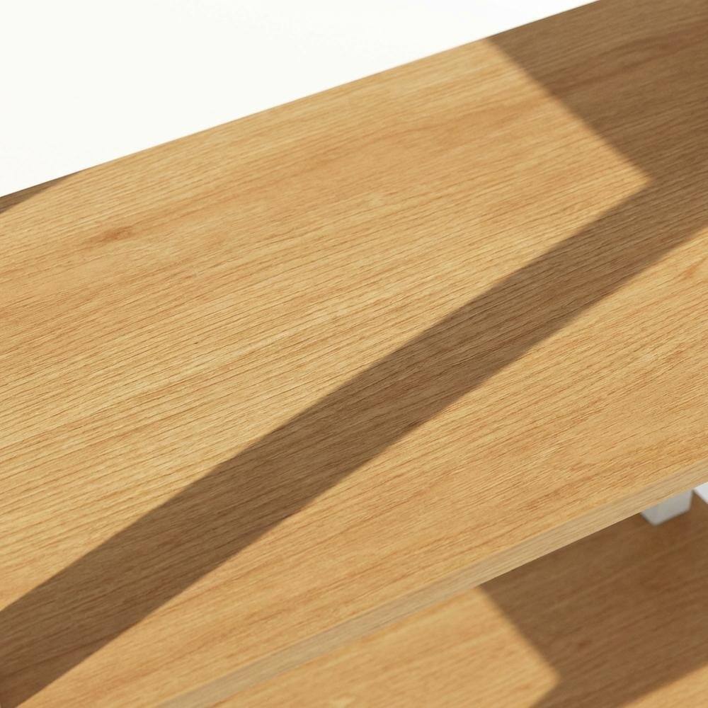 Alt View 1. FurniFact - Wood Bookcase with Open Shelves for Living Room Storage - Beech/White.